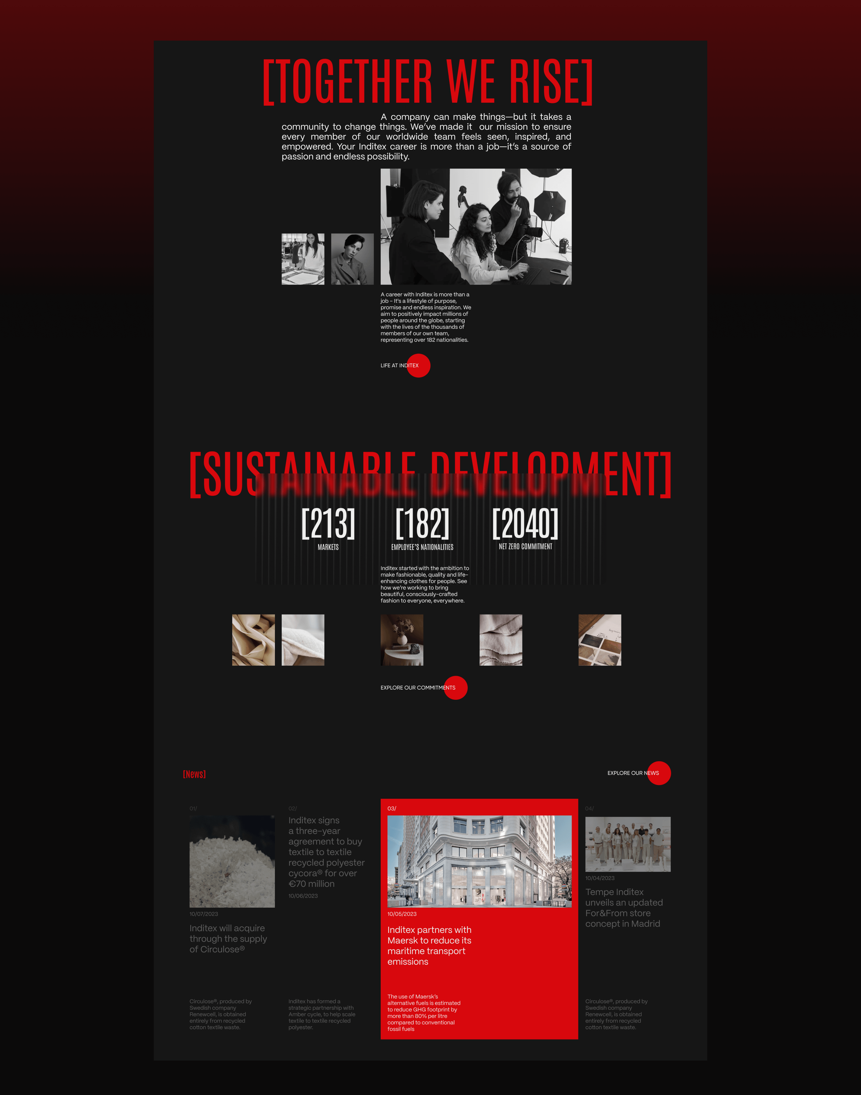 INDITEX [Corporate website redesign] — Изображение №4 — Интерфейсы, Анимация на Dprofile