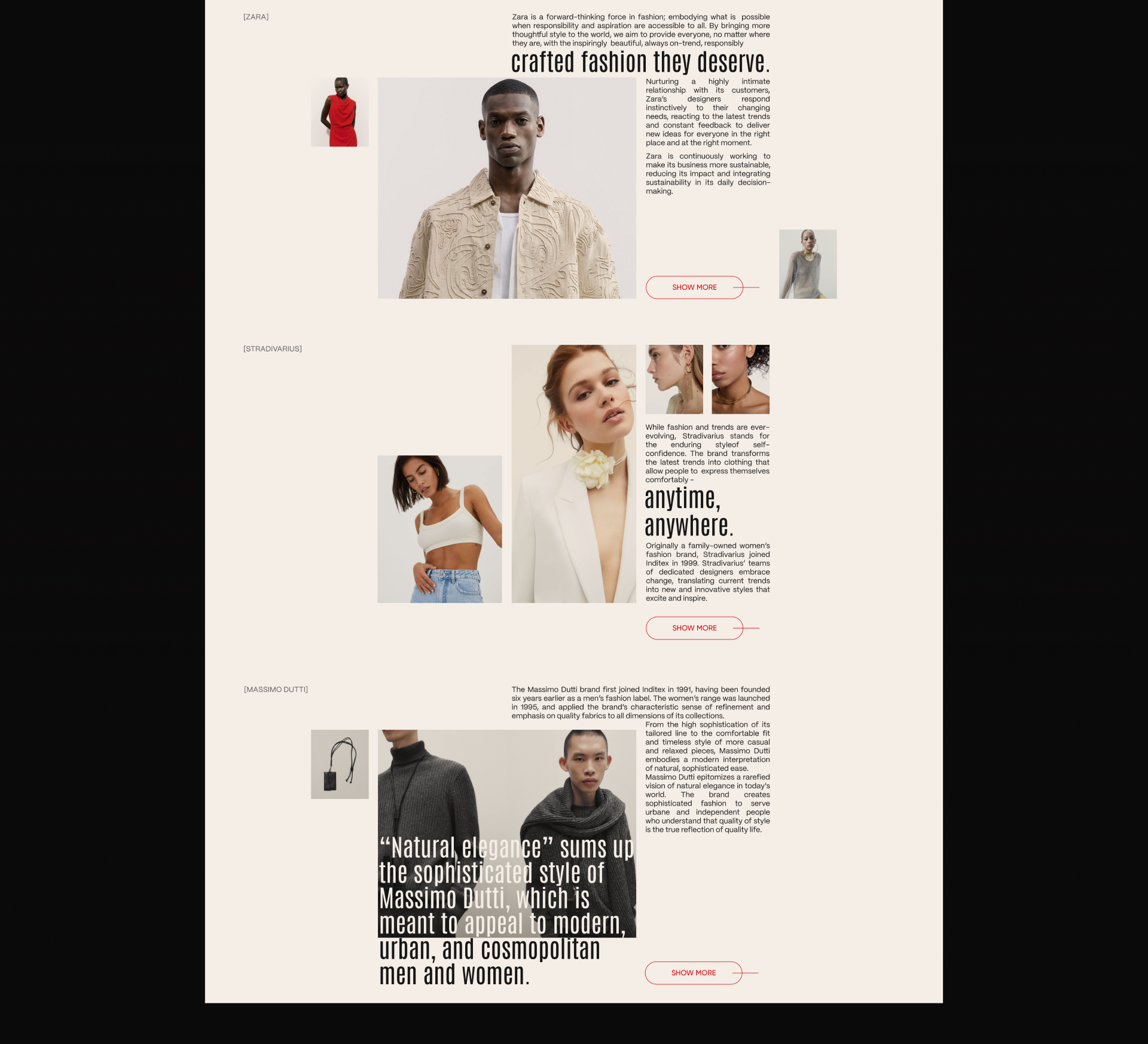 INDITEX [Corporate website redesign] — Изображение №11 — Интерфейсы, Анимация на Dprofile