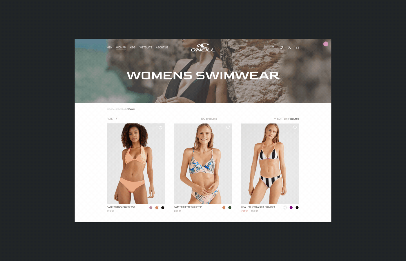 O'NEILL | E-commerce redesign — Изображение №3 — Интерфейсы, Анимация на Dprofile