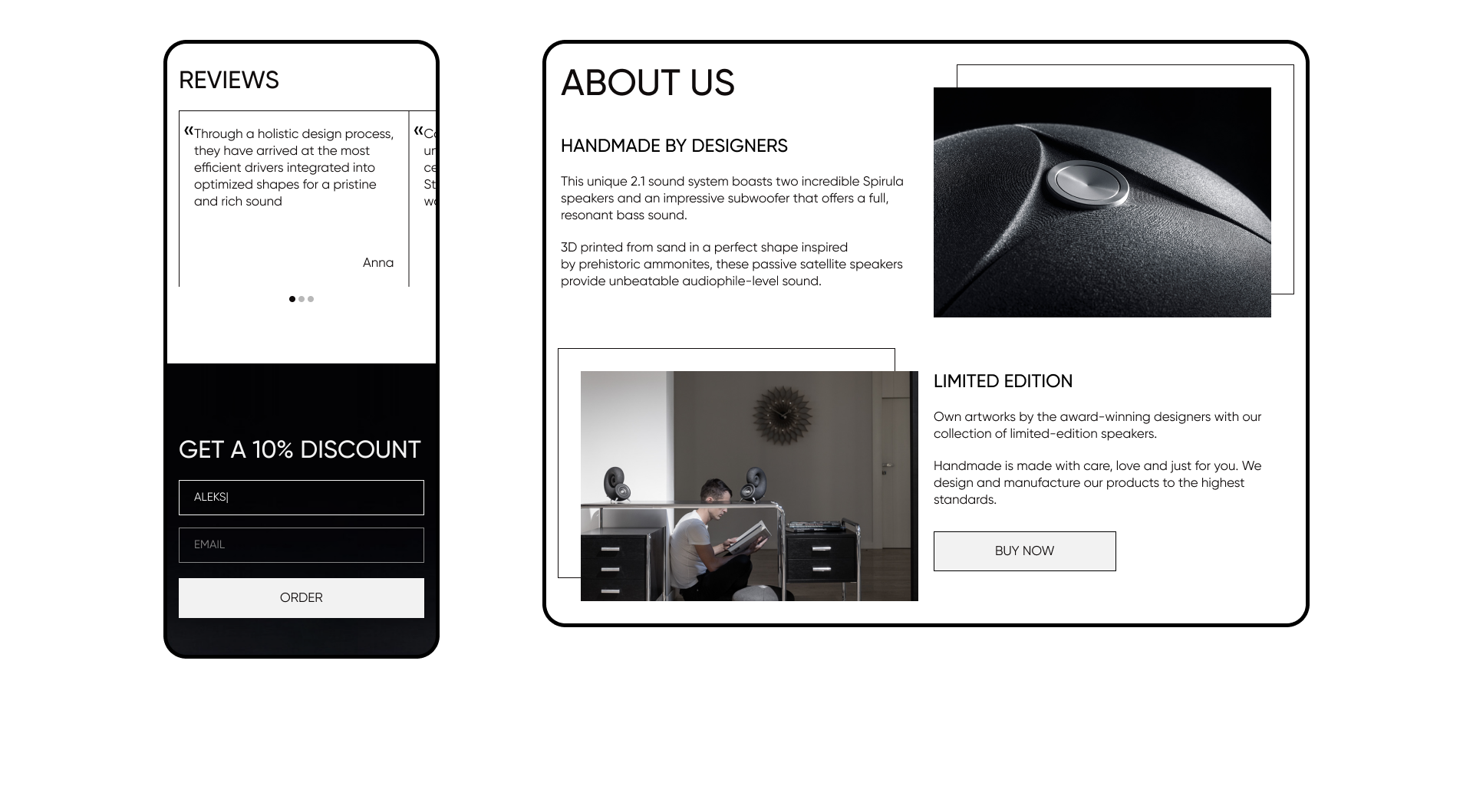 Landing Page for Spirulina speakers — Изображение №12 — Интерфейсы на Dprofile