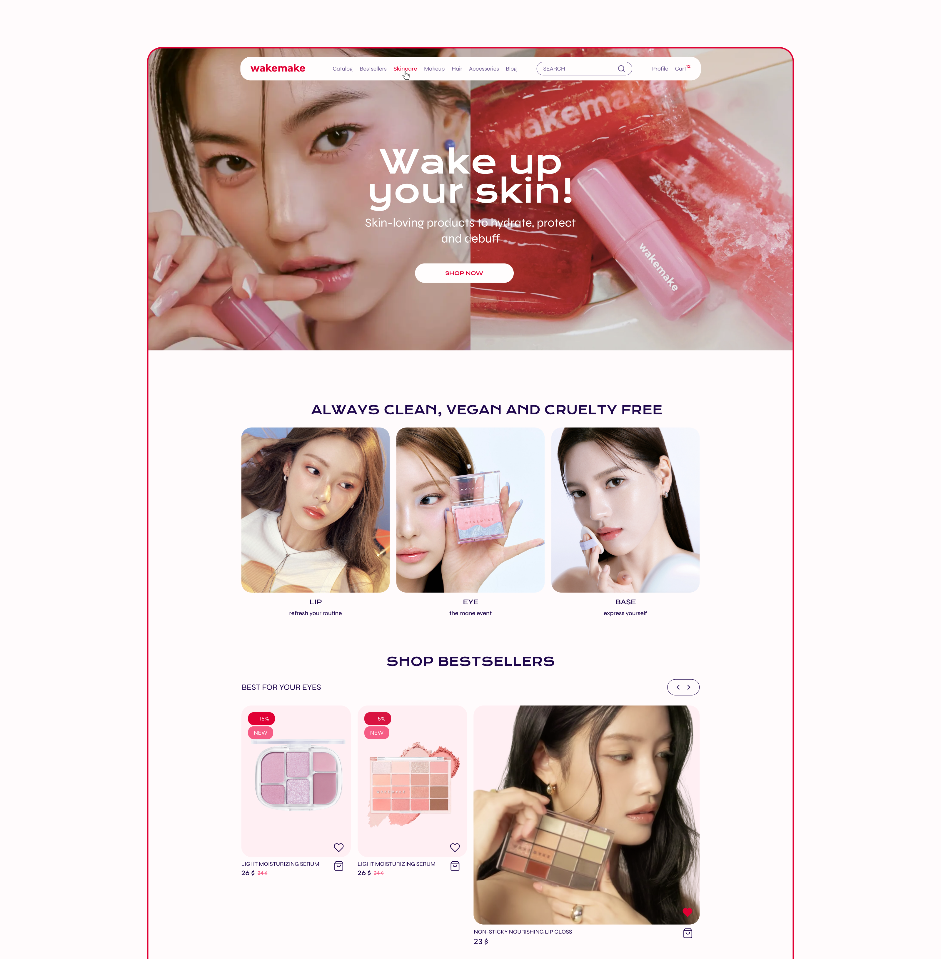 E-store wakemake cosmetics — Изображение №2 — Интерфейсы на Dprofile