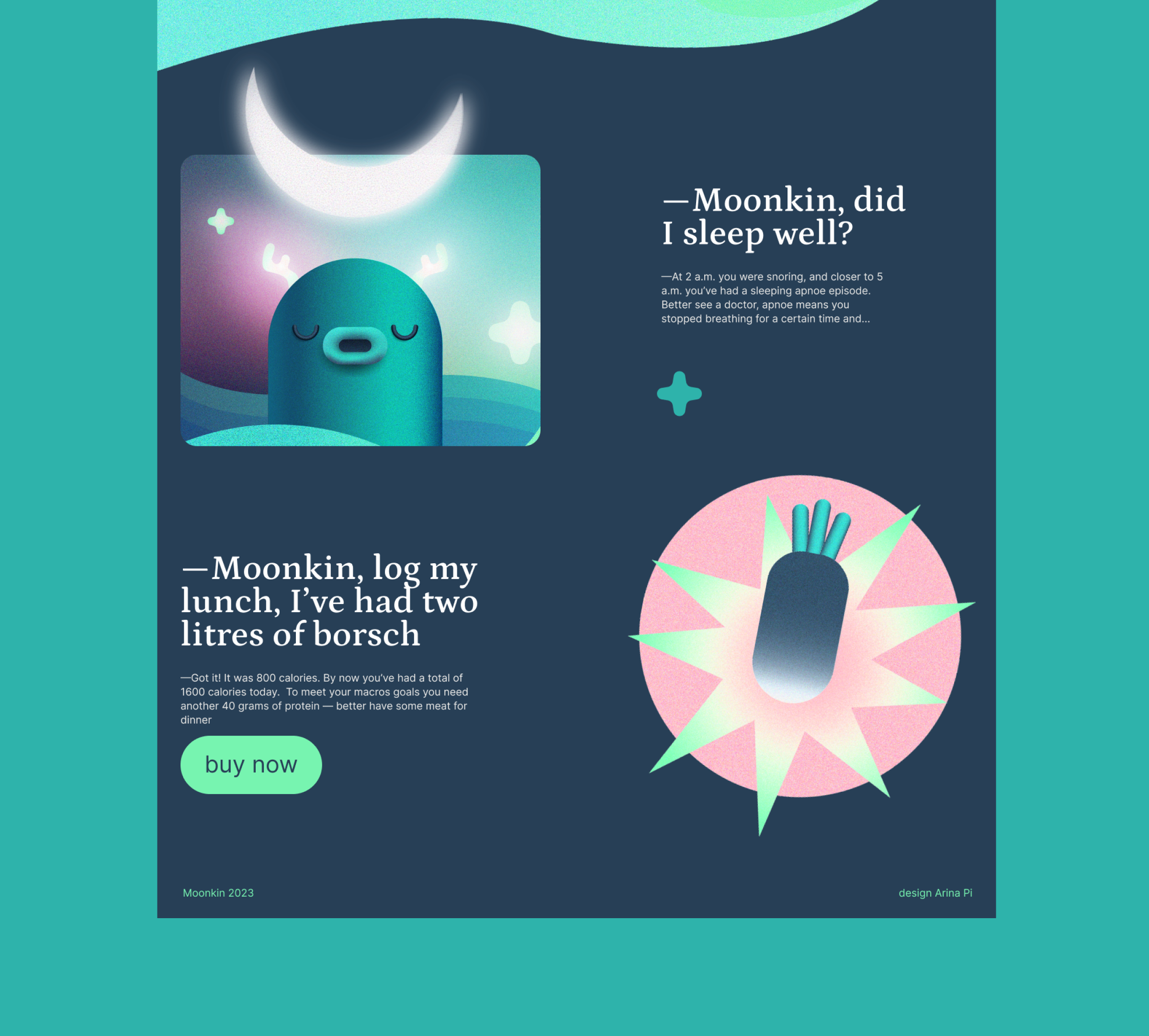 Лендинг для умной колонки для ЗОЖ — Изображение №7 — Интерфейсы, Графика на Dprofile
