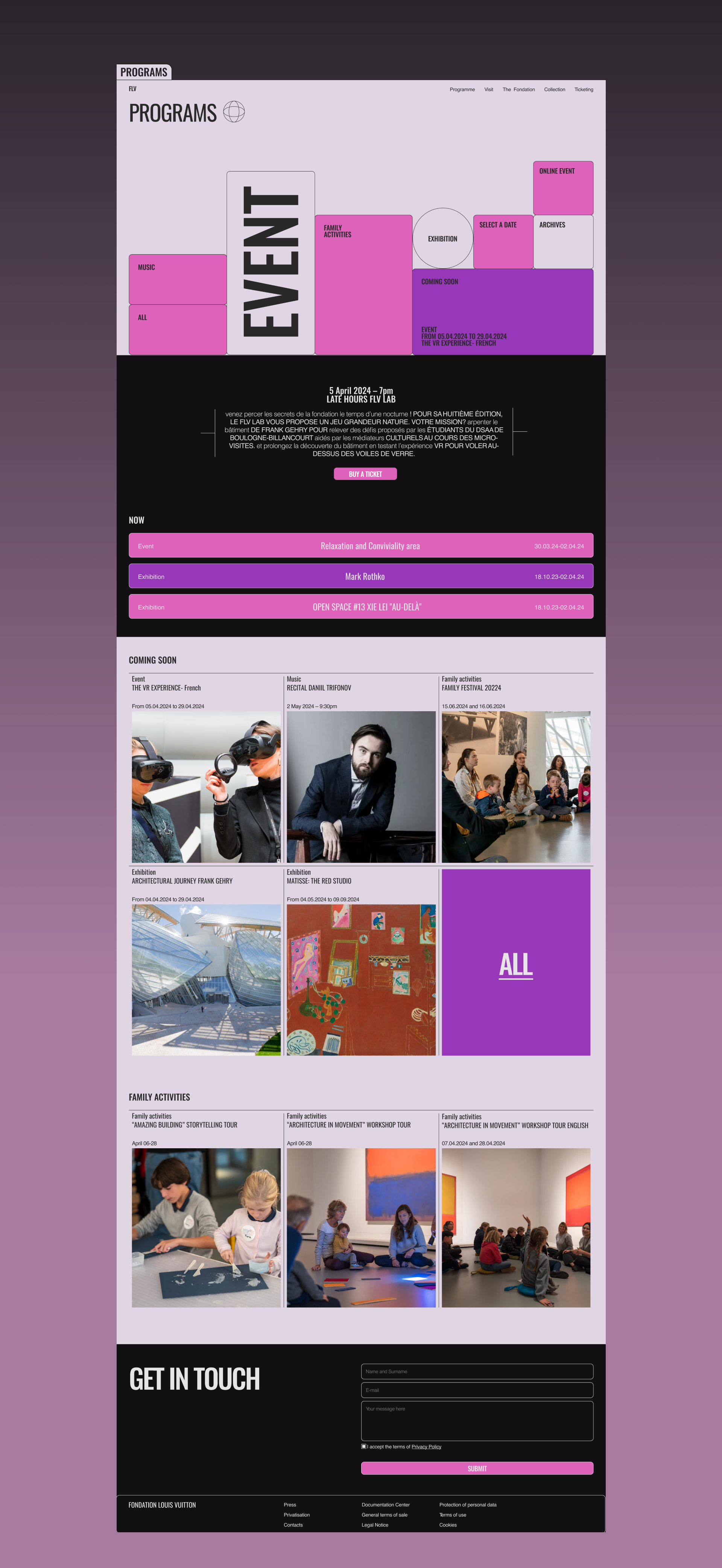 Fondation Louis Vuitton | Corporate Redesign concept — Изображение №6 — Интерфейсы на Dprofile