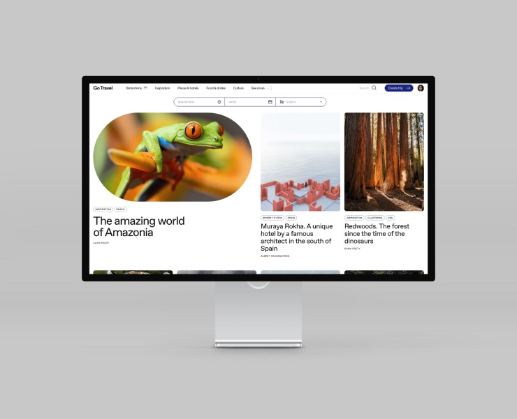Go Travel — Интерфейсы на Dprofile
