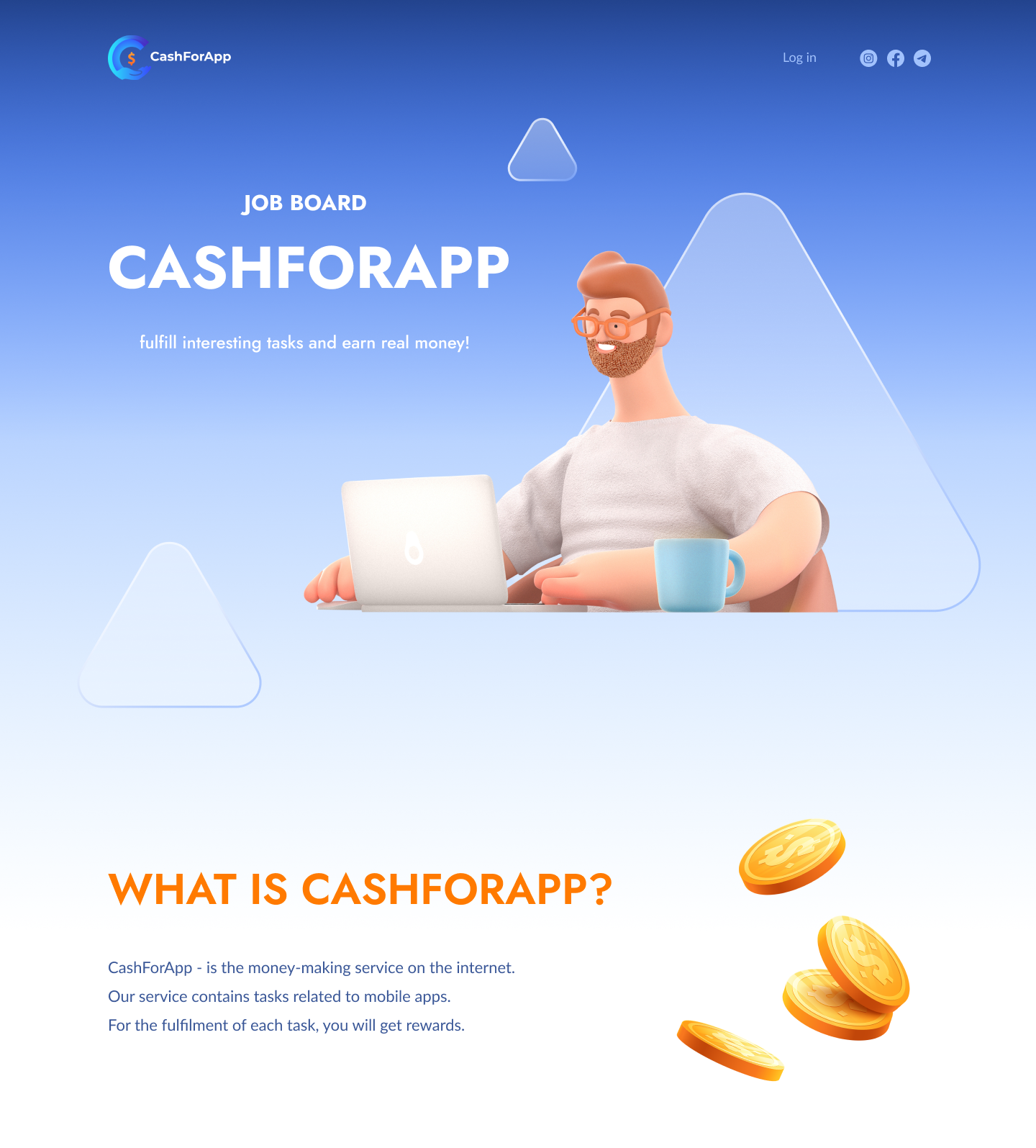 Landing page CashForApp — Изображение №1 — Интерфейсы на Dprofile