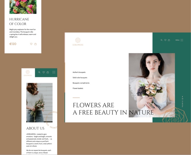Flower delivery website — Интерфейсы на Dprofile