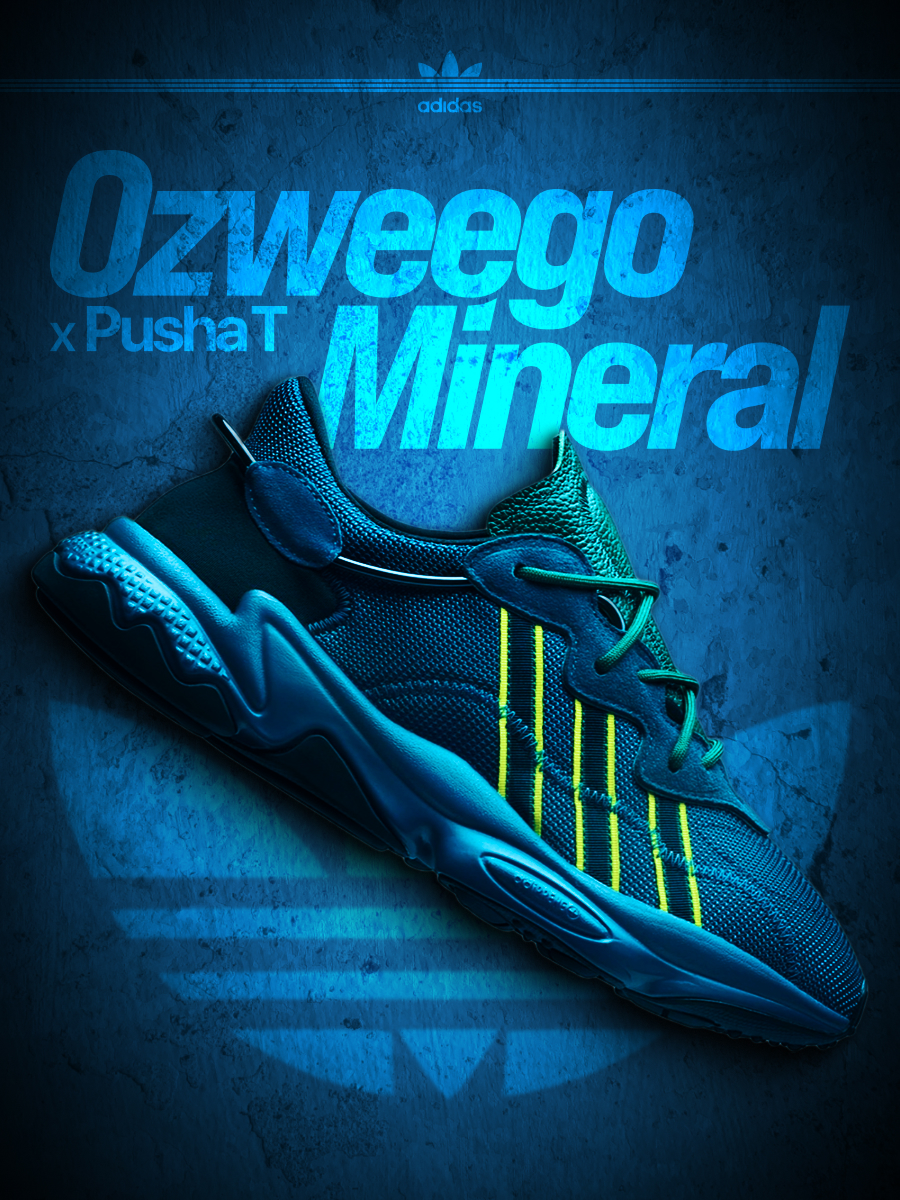 Инфографика кроссовок Adidas Ozweego X Pusha T Mineral — Изображение №2 — Графика, Маркетинг на Dprofile