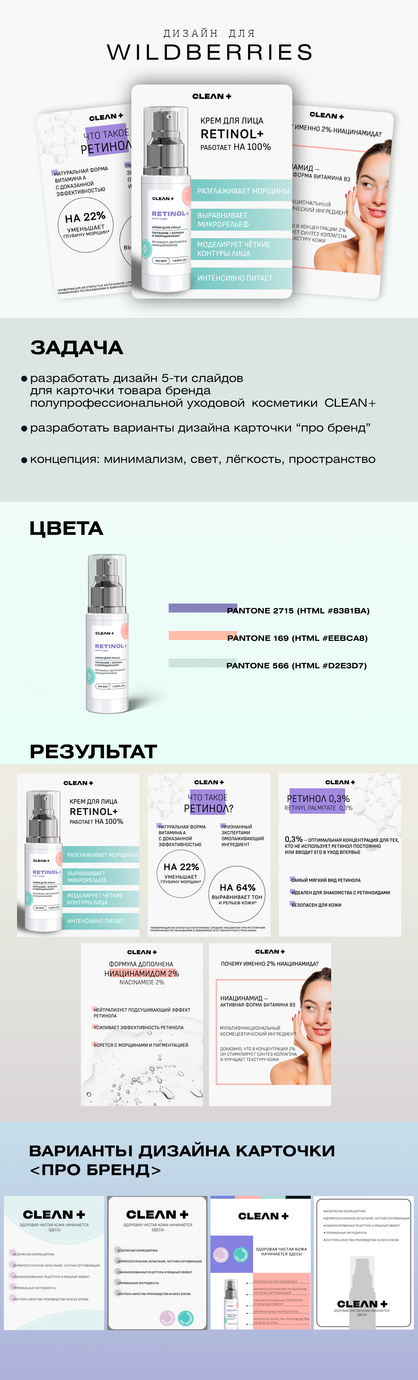 Дизайн карточки WB_крем для лица — Изображение №1 — Брендинг, Графика на Dprofile