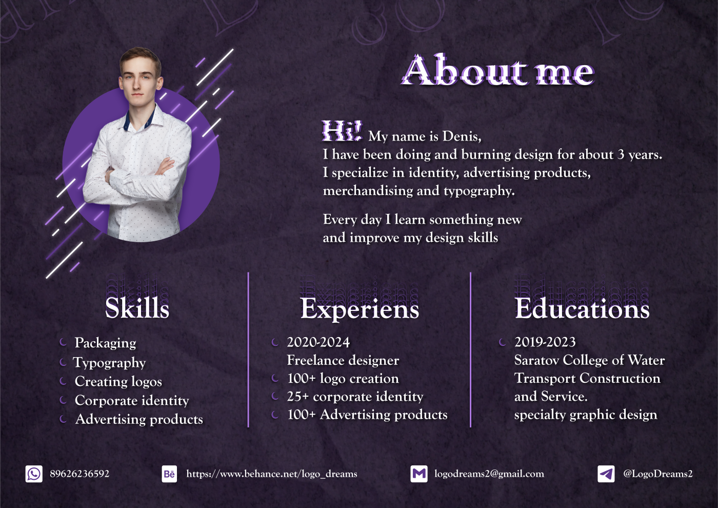 Portfolio 2024 | Graphic designer — Изображение №2 — Интерфейсы, Брендинг на Dprofile