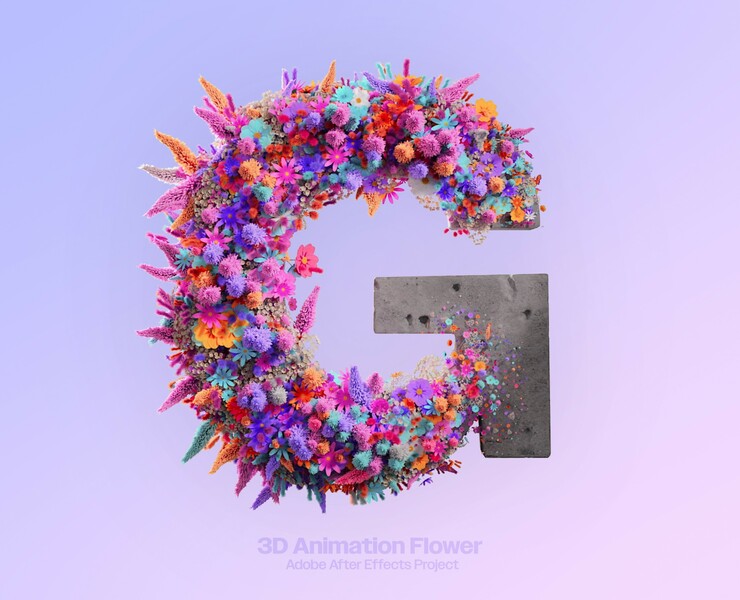 Flower 3D Typography Animation на Dprofile