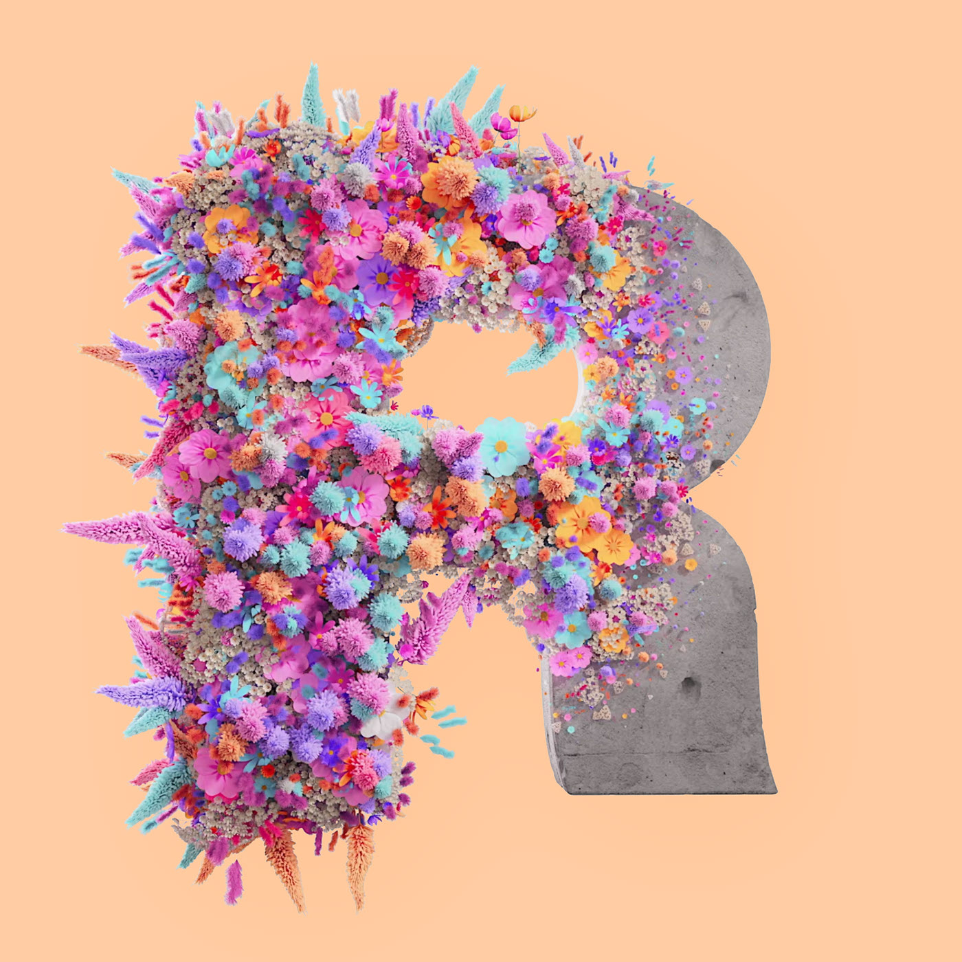 Flower 3D Typography Animation — Изображение №17 — 3D, Анимация на Dprofile