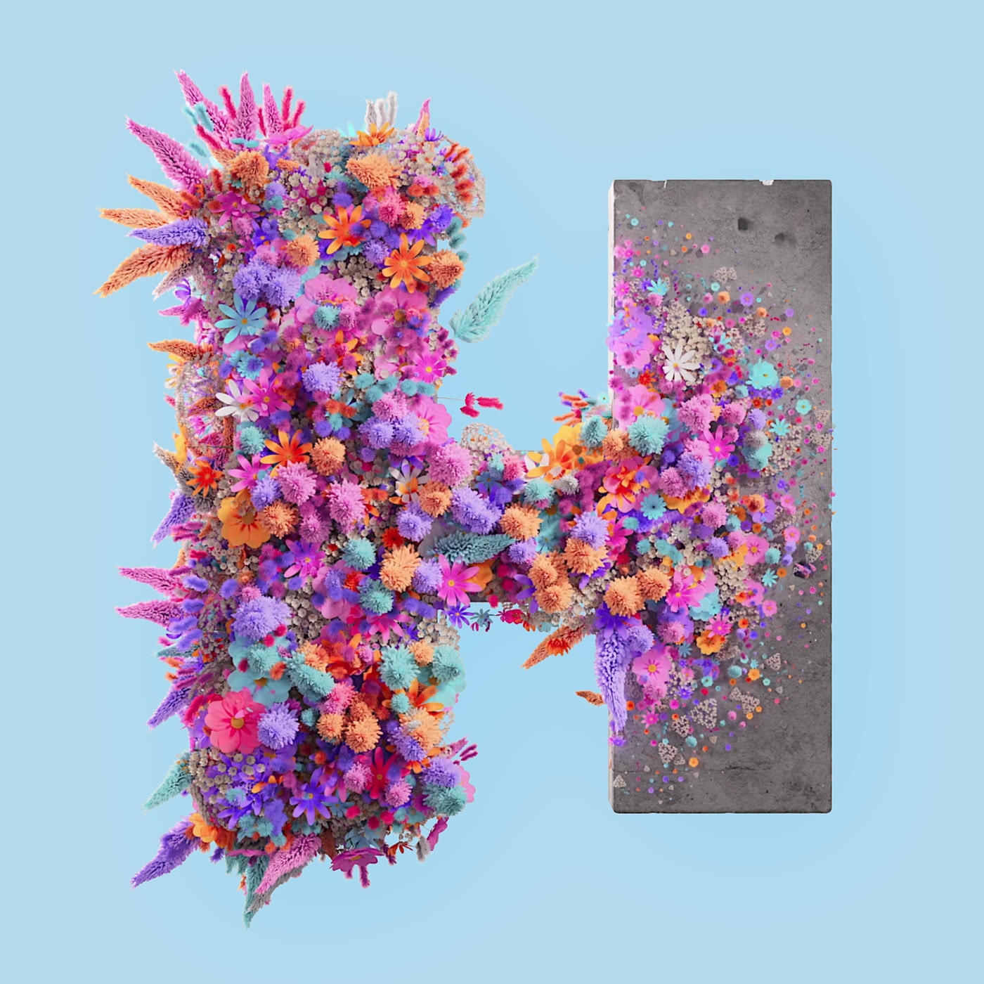 Flower 3D Typography Animation — Изображение №7 — 3D, Анимация на Dprofile