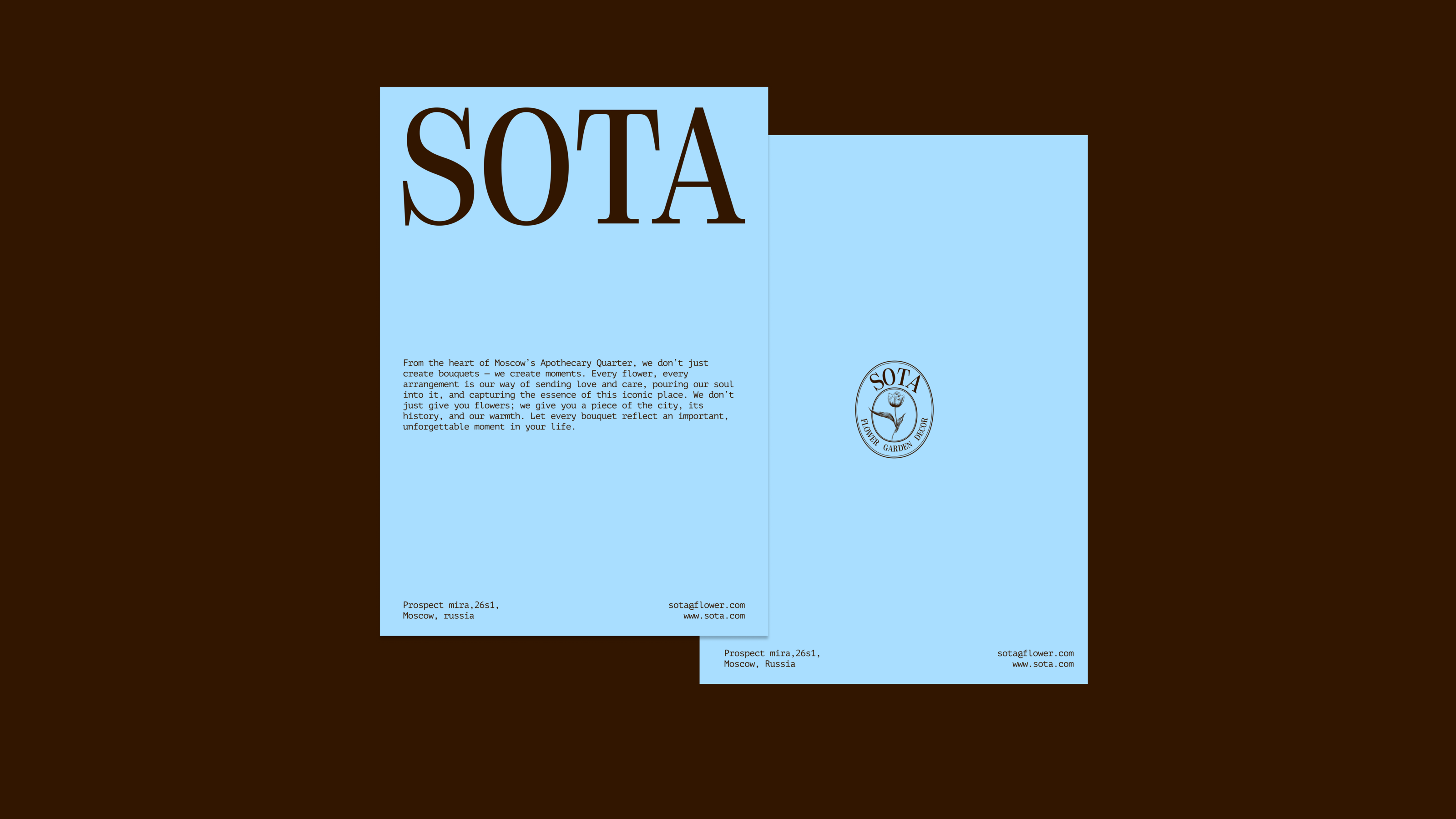 SOTA - айдентика для бренда цветов — Изображение №2 — Брендинг на Dprofile