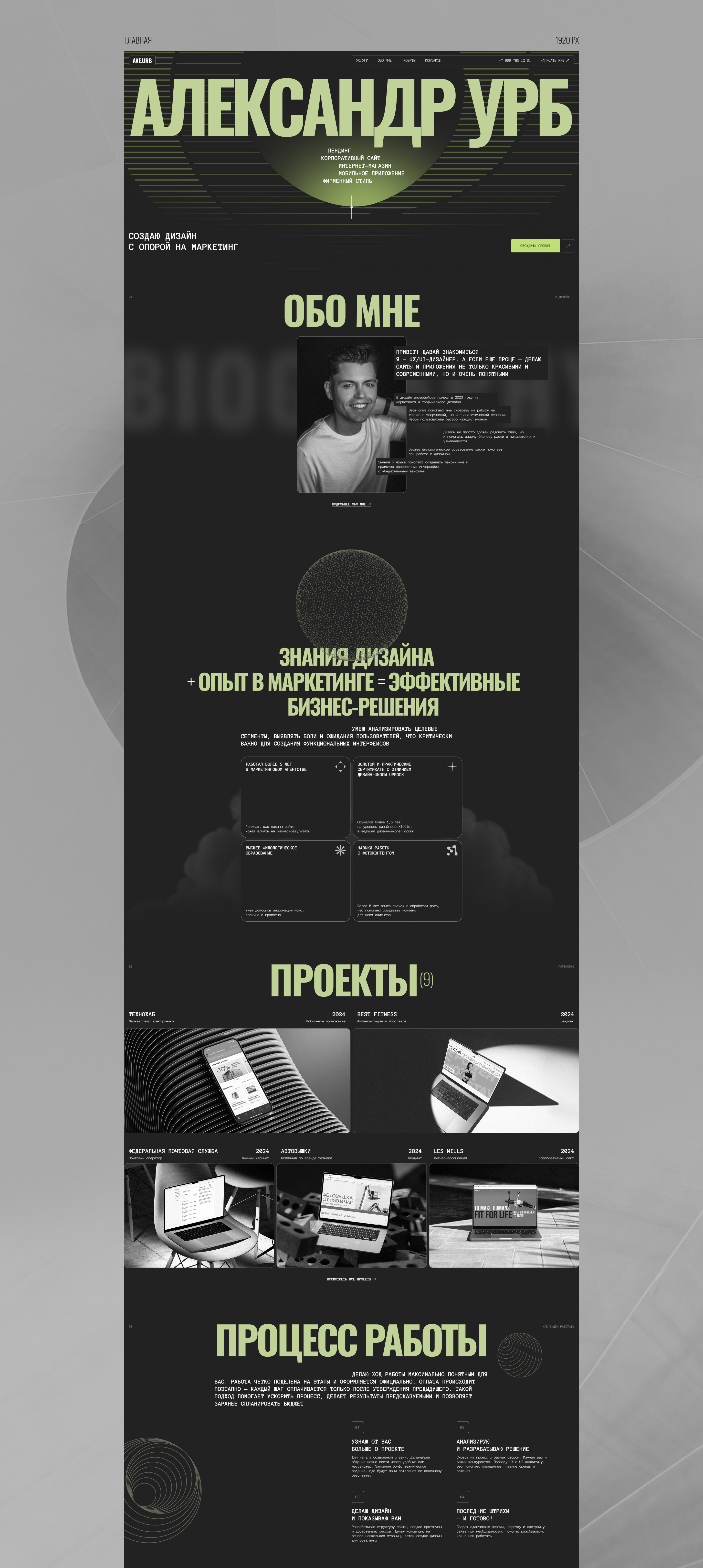 Сайт-портфолио дизайнера — Изображение №3 — Интерфейсы, Брендинг на Dprofile