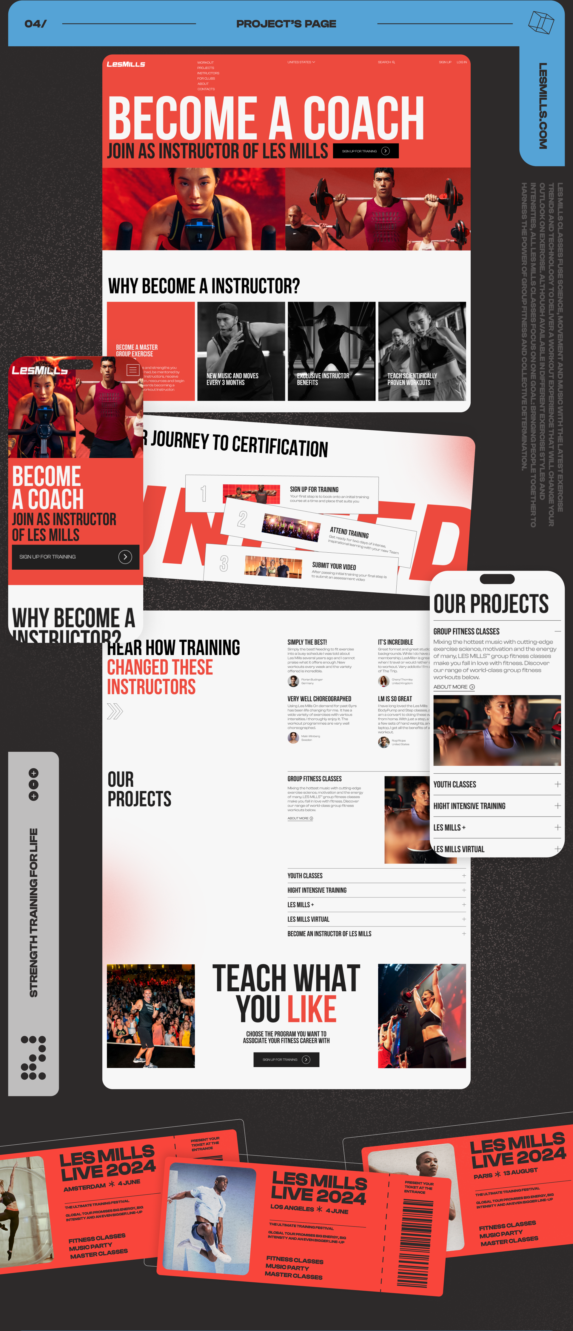 LES MILLS Fitness / Redisign of corporate site — Изображение №4 — Интерфейсы, Анимация на Dprofile