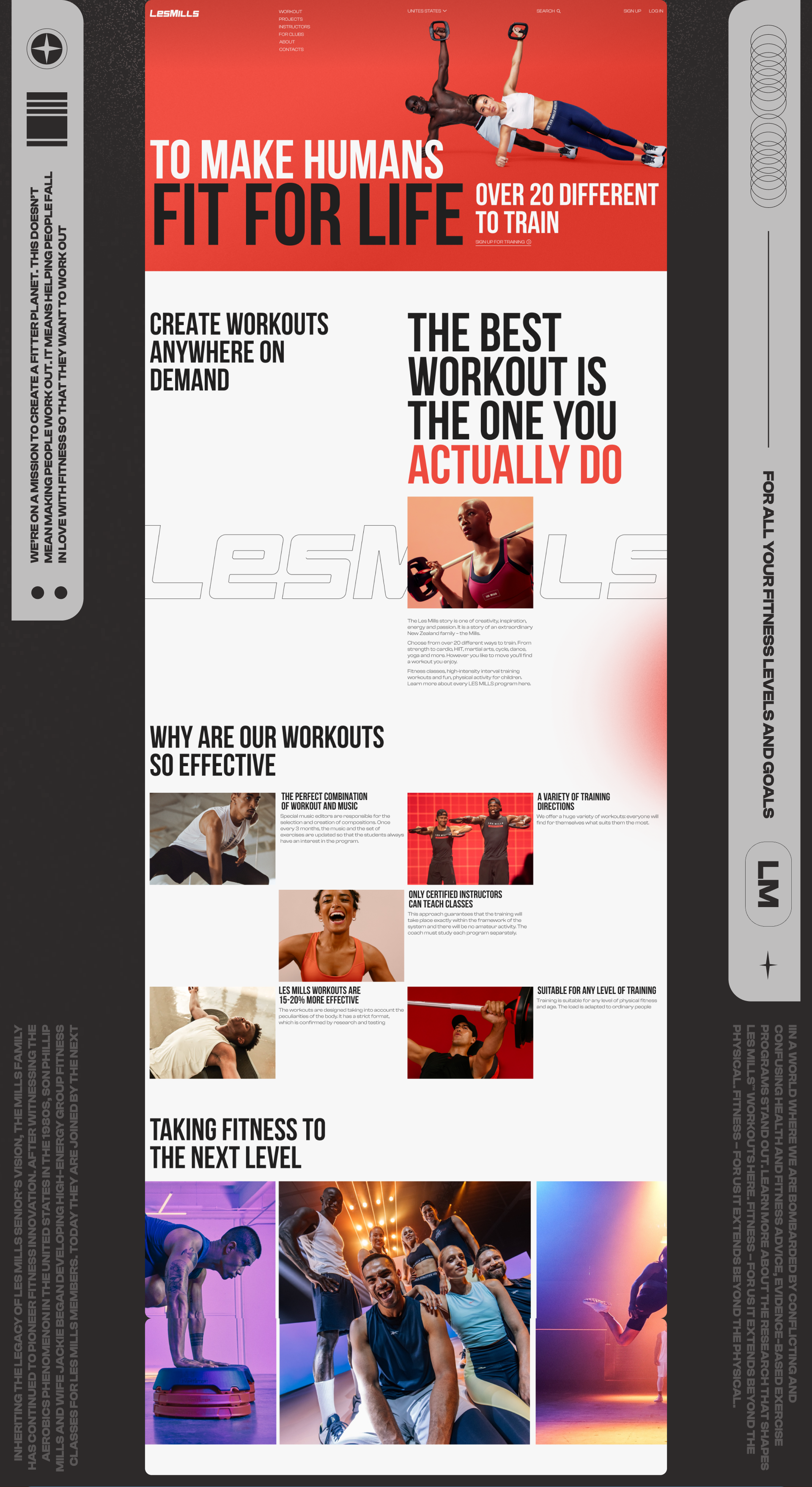 LES MILLS Fitness / Redisign of corporate site — Изображение №2 — Интерфейсы, Анимация на Dprofile