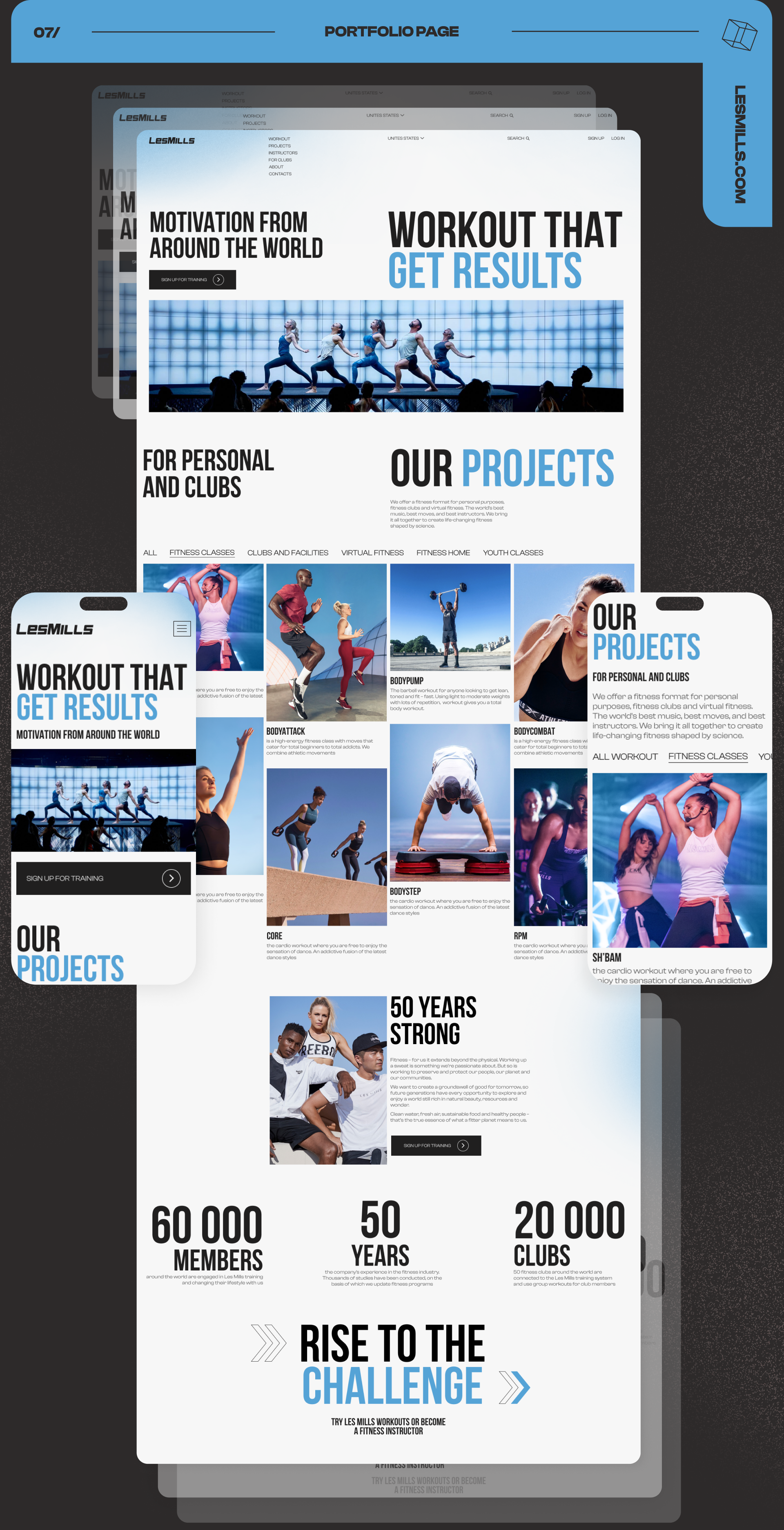 LES MILLS Fitness / Redisign of corporate site — Изображение №8 — Интерфейсы, Анимация на Dprofile