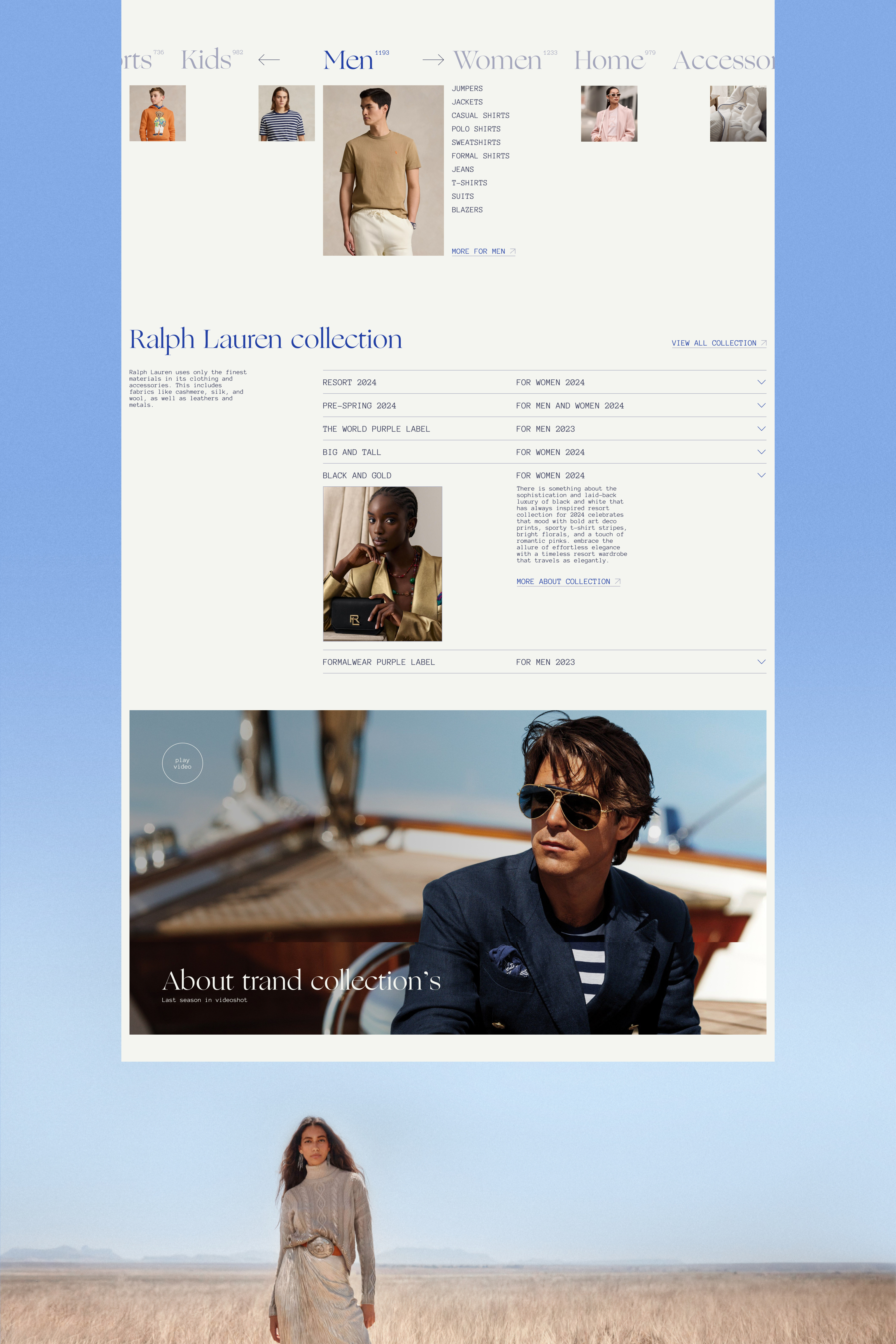 Ralph Lauren | E-commerce | UX UI — Изображение №4 — Интерфейсы, Анимация на Dprofile