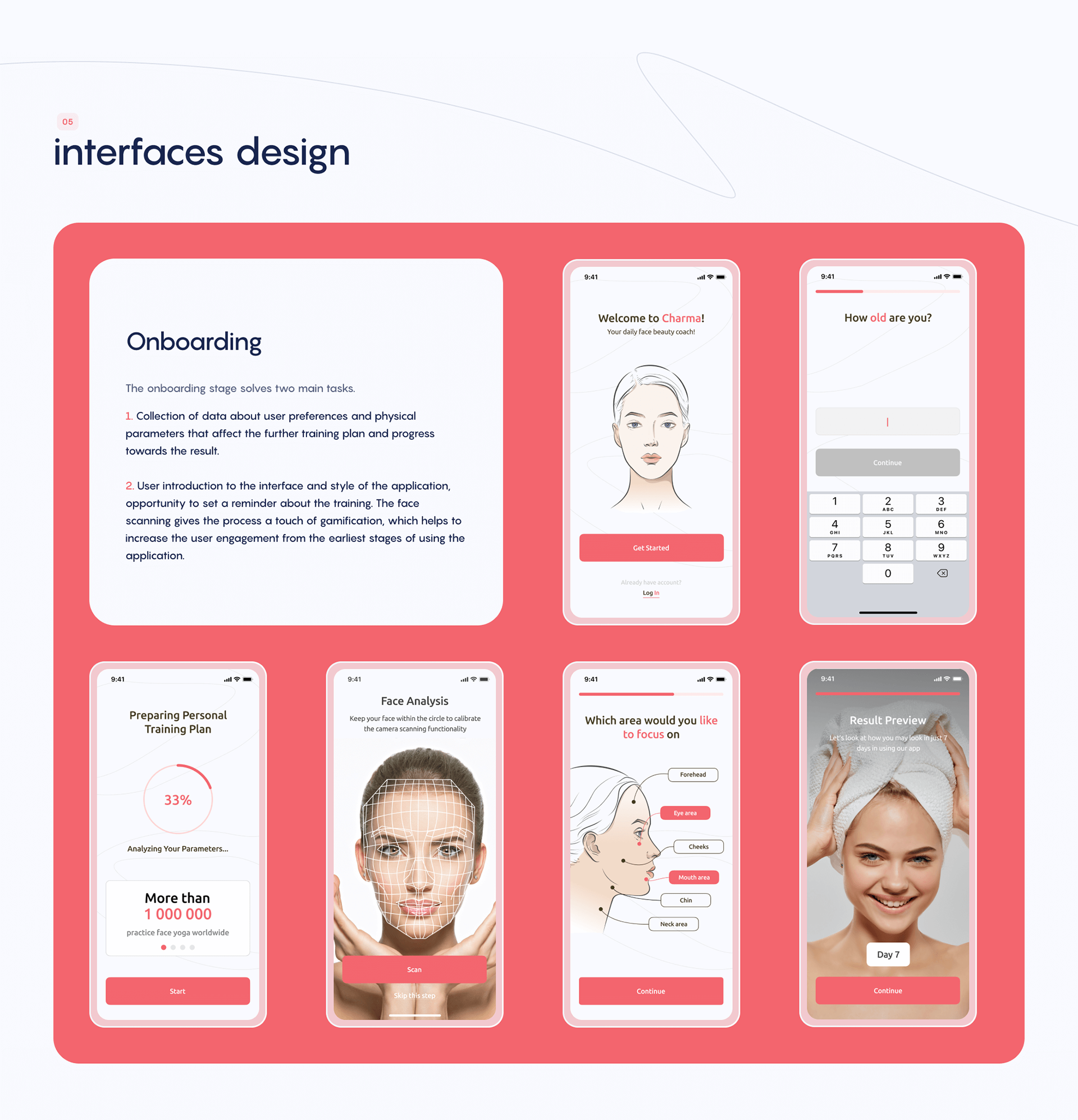 charma® / face yoga app — Изображение №8 — Интерфейсы, Брендинг на Dprofile