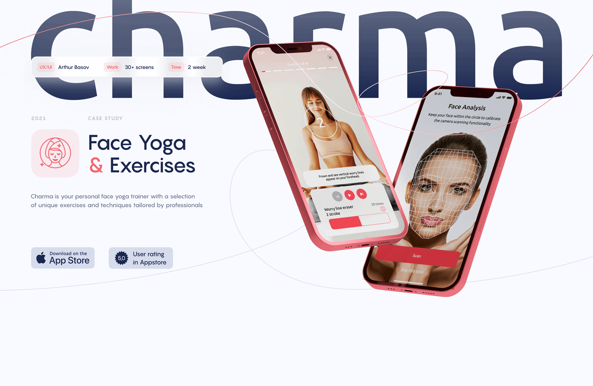 charma® / face yoga app — Изображение №1 — Интерфейсы, Брендинг на Dprofile