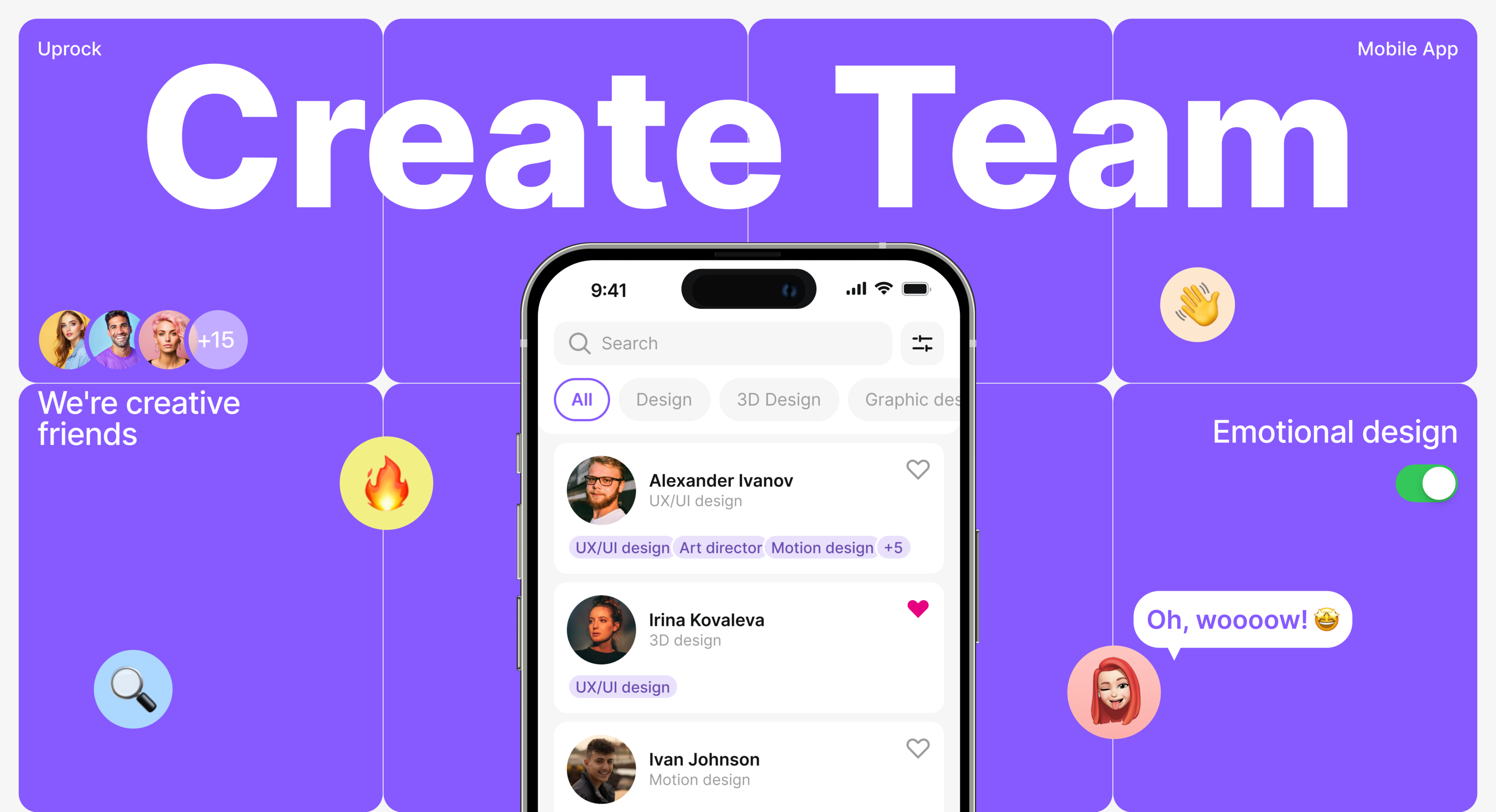 Create Team | mobile app — Изображение №1 — Интерфейсы на Dprofile