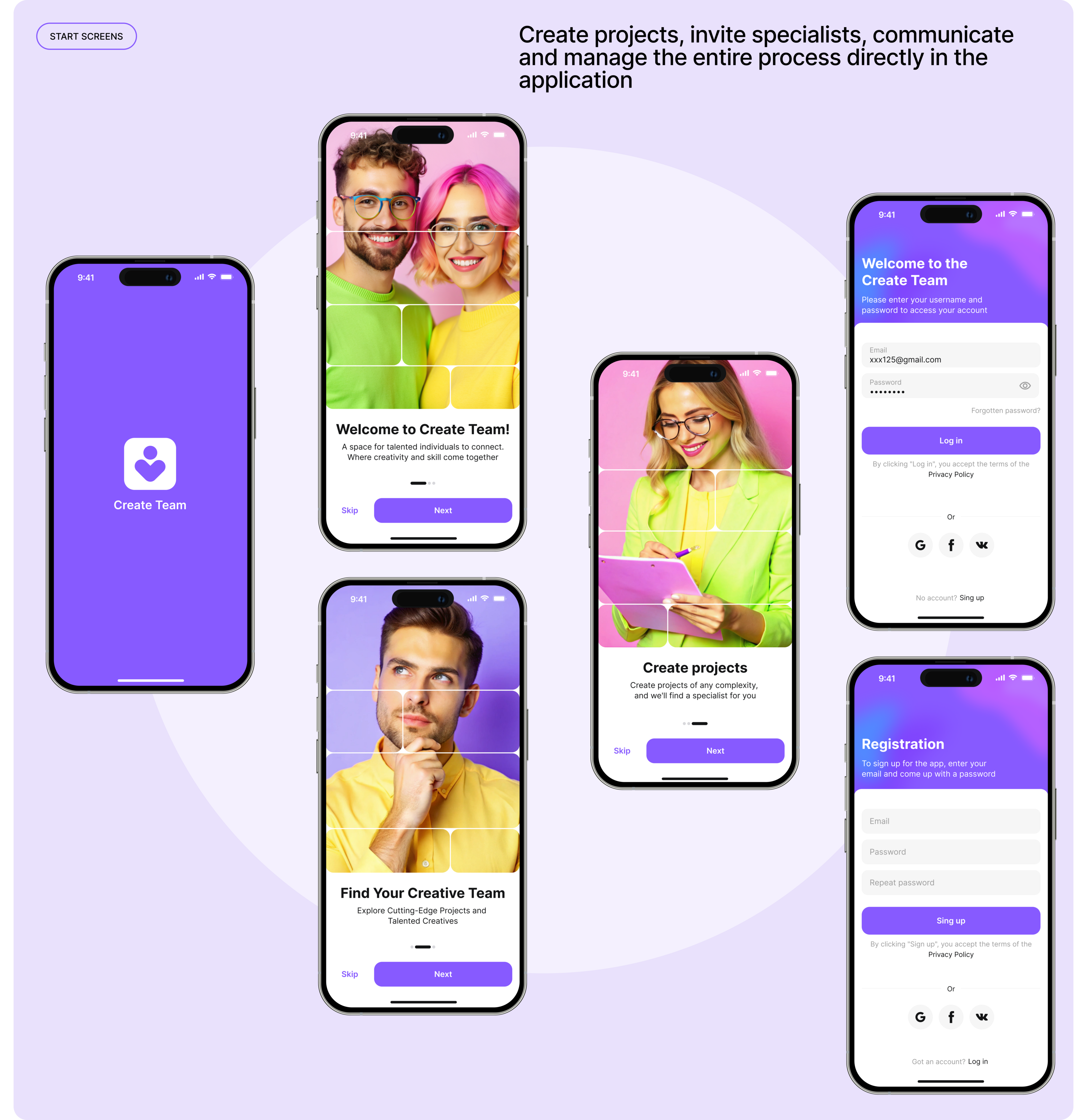 Create Team | mobile app — Изображение №7 — Интерфейсы на Dprofile