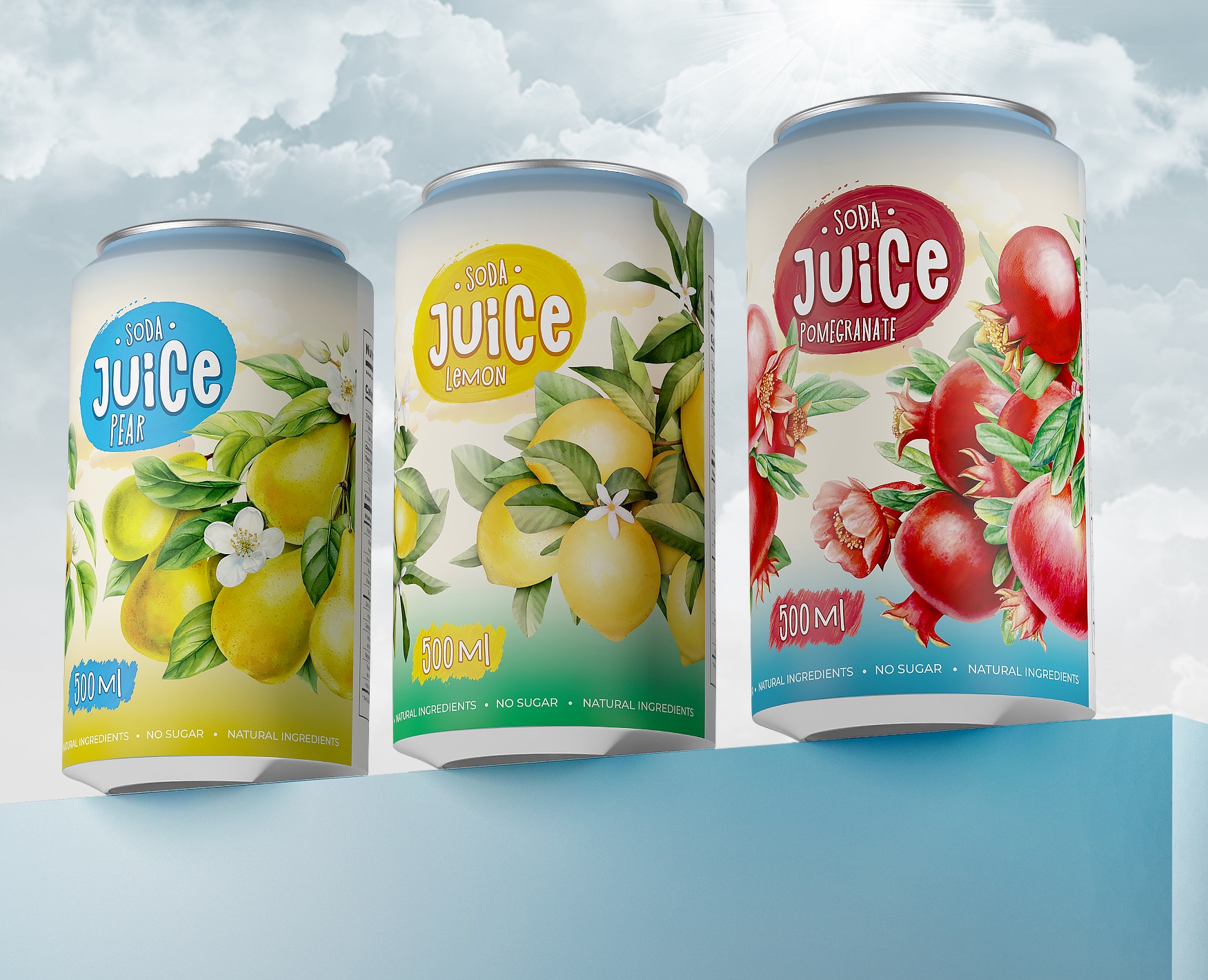 Design concept of carbonated drink with natural juice на Dprofile