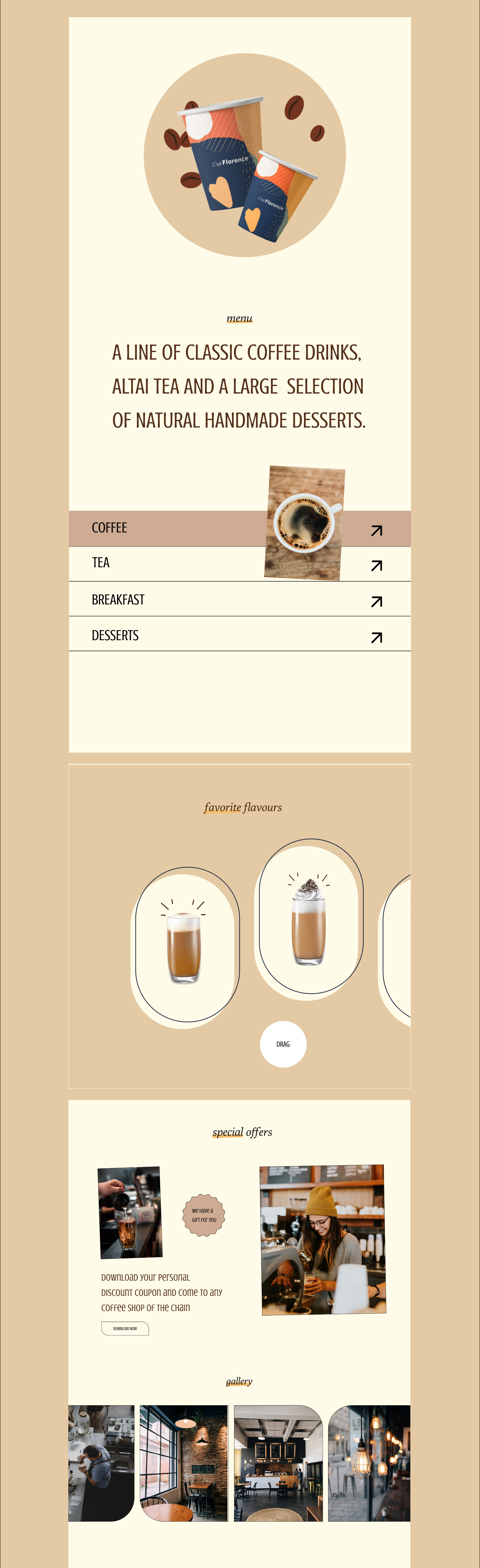 Florence cafe — Изображение №3 — Интерфейсы, Брендинг на Dprofile