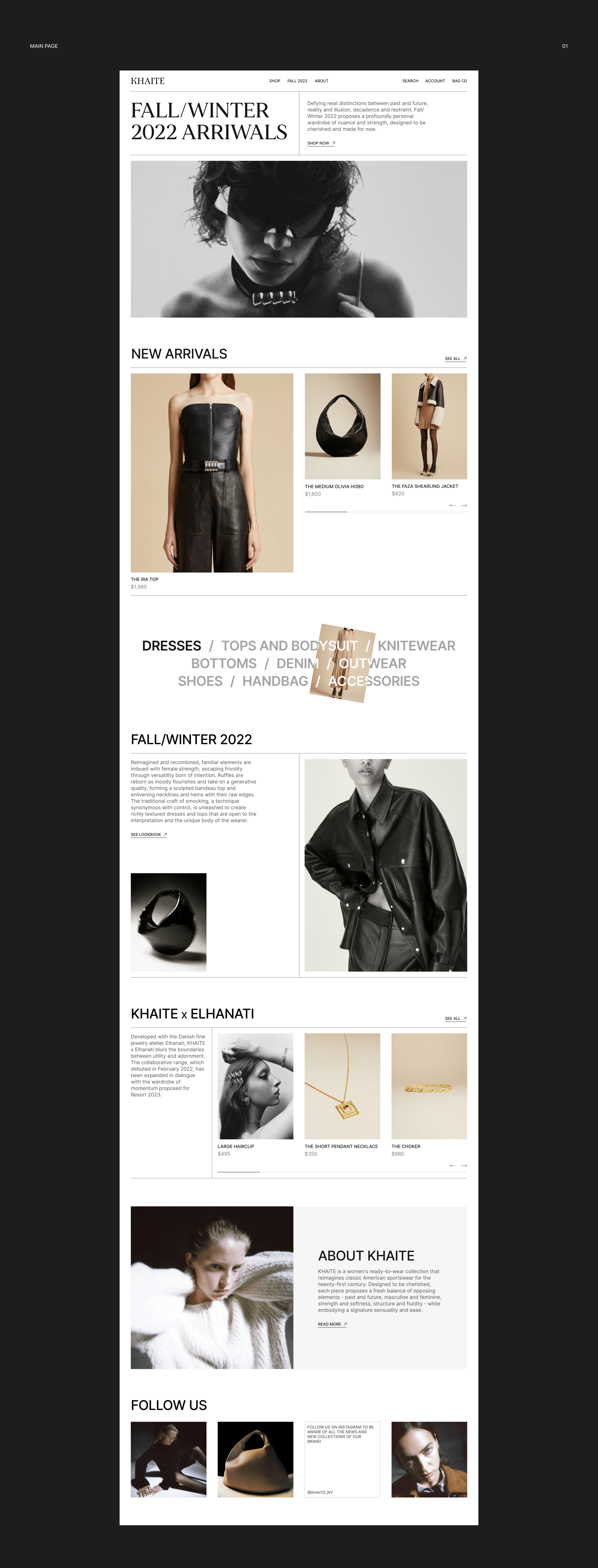 Khaite | E-commerce redesign — Изображение №2 — Интерфейсы на Dprofile