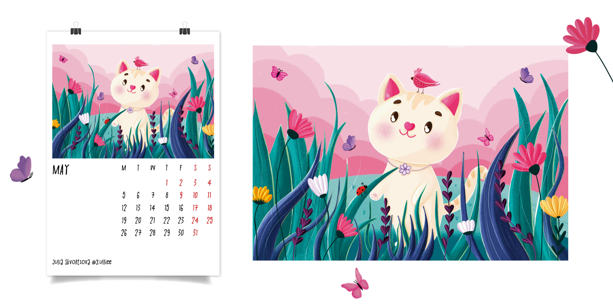 CAT CALENDAR 2025 | ILLUSTRATIONS — Изображение №11 — Иллюстрация, Анимация на Dprofile