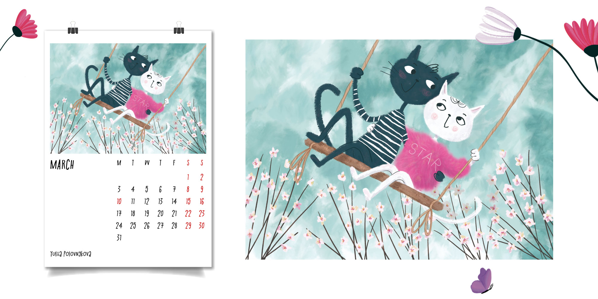 CAT CALENDAR 2025 | ILLUSTRATIONS — Изображение №9 — Иллюстрация, Анимация на Dprofile