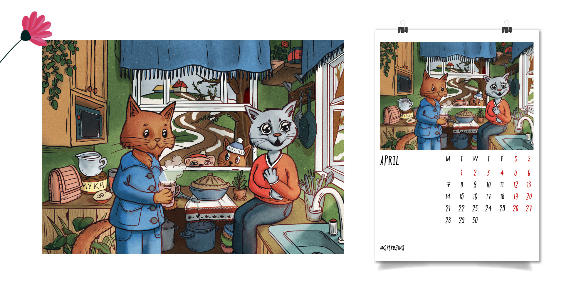 CAT CALENDAR 2025 | ILLUSTRATIONS — Изображение №10 — Иллюстрация, Анимация на Dprofile
