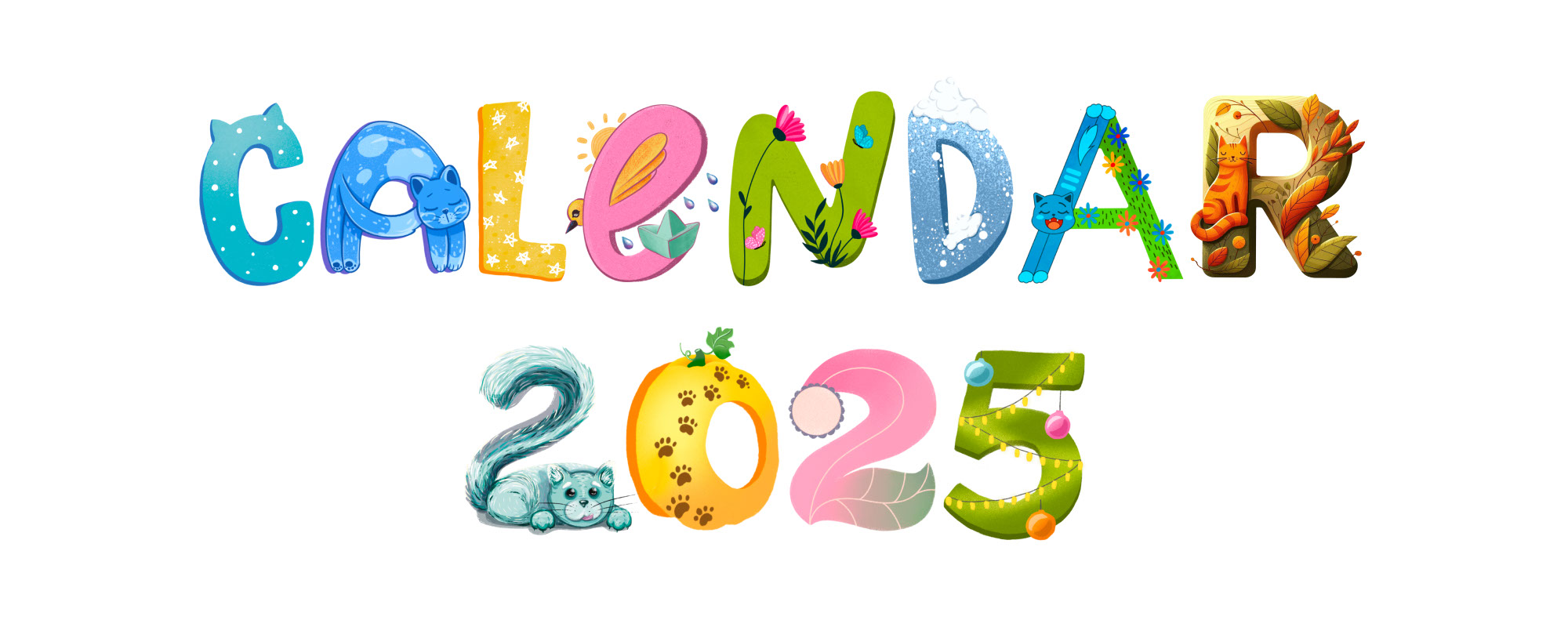 CAT CALENDAR 2025 | ILLUSTRATIONS — Изображение №1 — Иллюстрация, Анимация на Dprofile
