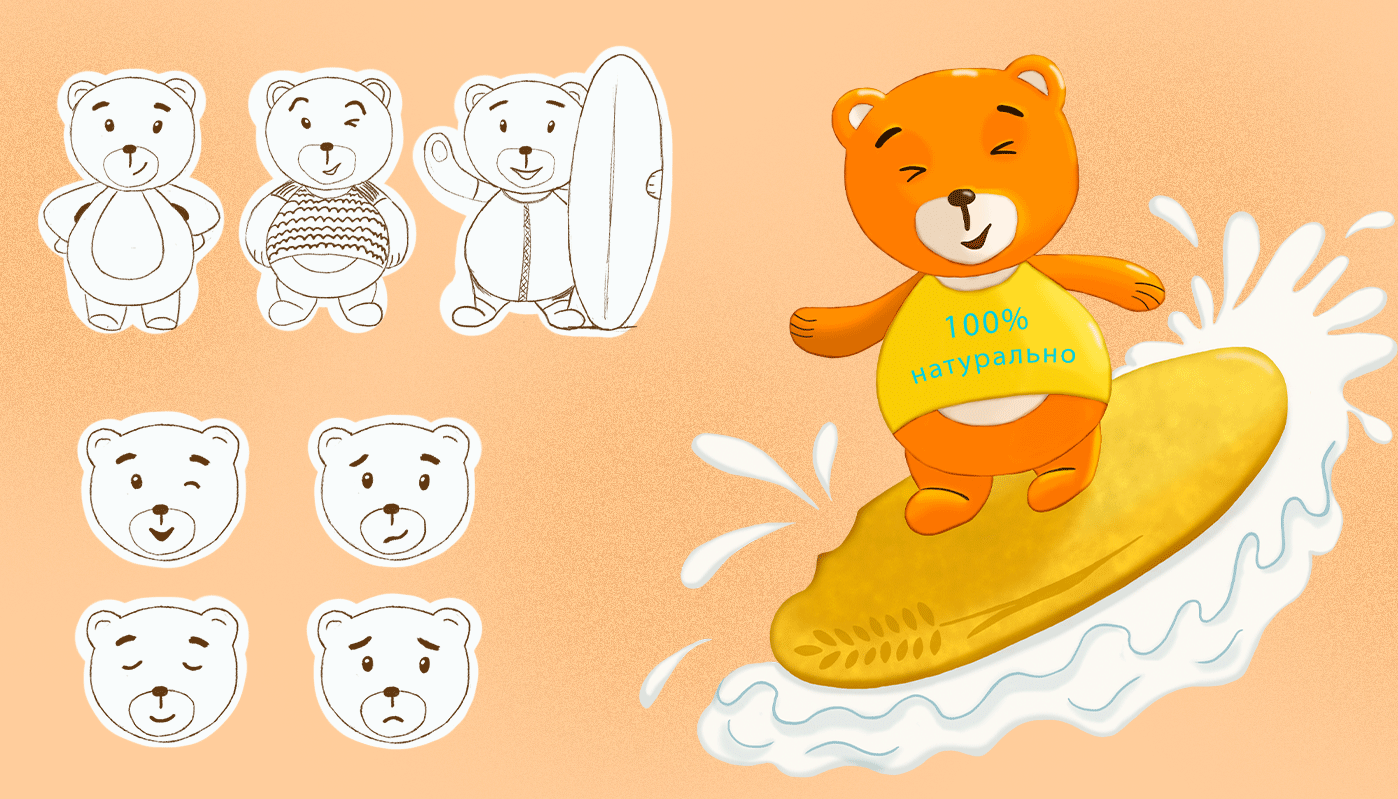 Бренд персонаж и дизайн упаковки для детского печенья — Изображение №3 — Брендинг, Иллюстрация на Dprofile