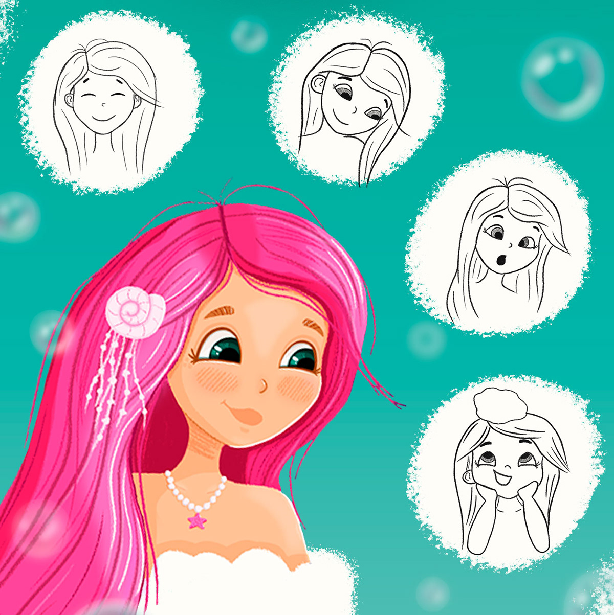 Пазлы для детей / Русалочка — Изображение №2 — Брендинг, Иллюстрация на Dprofile