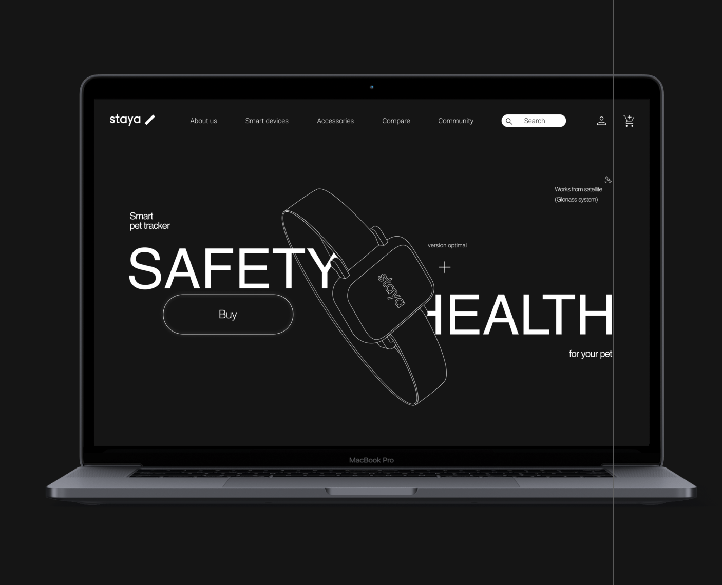 Концепт сайта трекера для домашних животных для бренда Staya — Интерфейсы на Dprofile