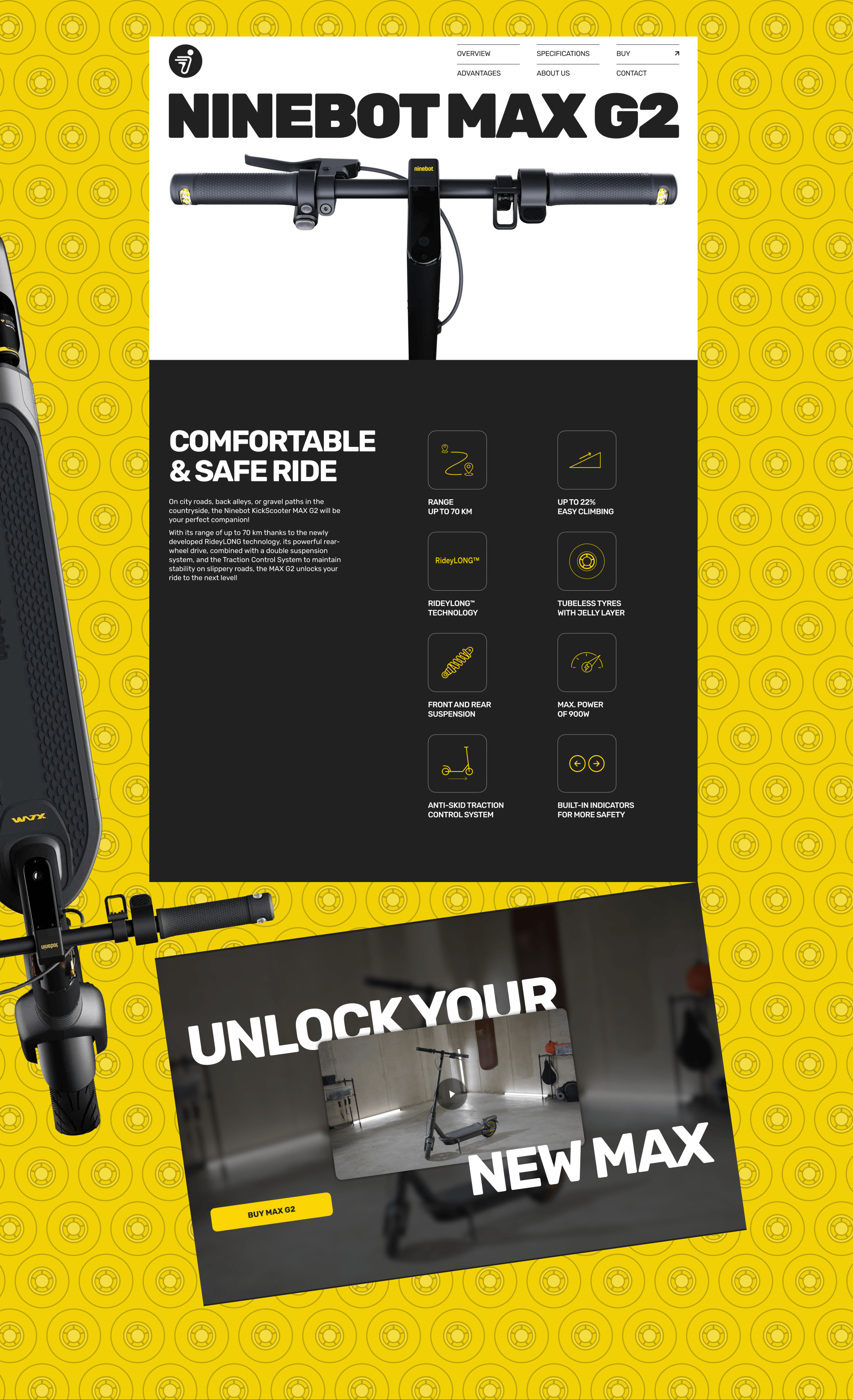 Ninebot e-scooter retail | Landing page — Изображение №3 — Интерфейсы, Анимация на Dprofile
