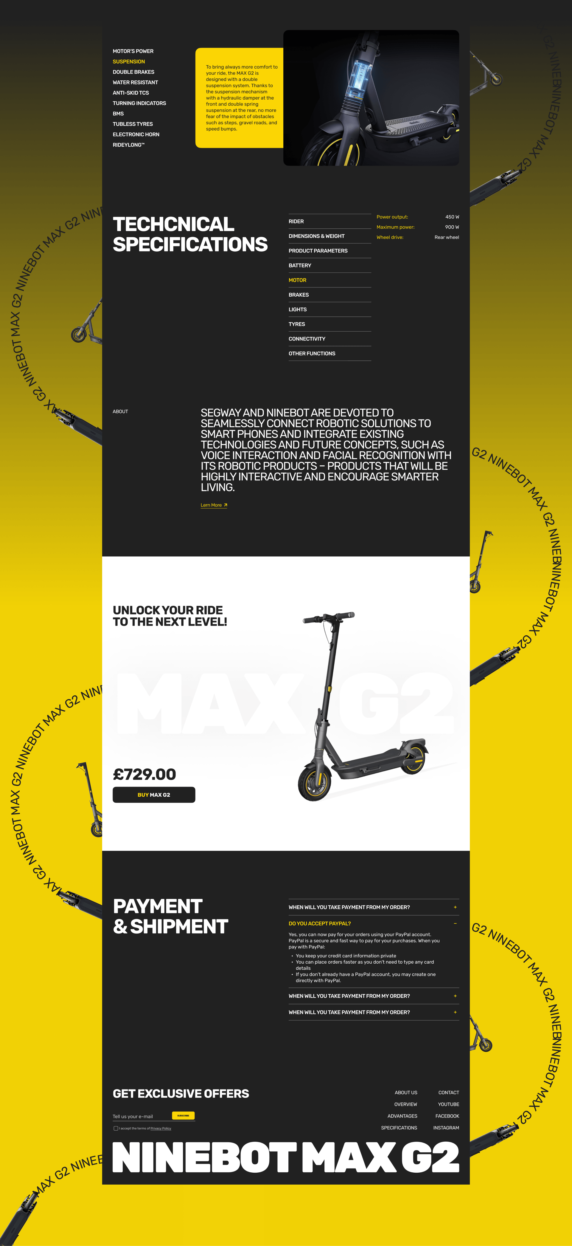 Ninebot e-scooter retail | Landing page — Изображение №6 — Интерфейсы, Анимация на Dprofile