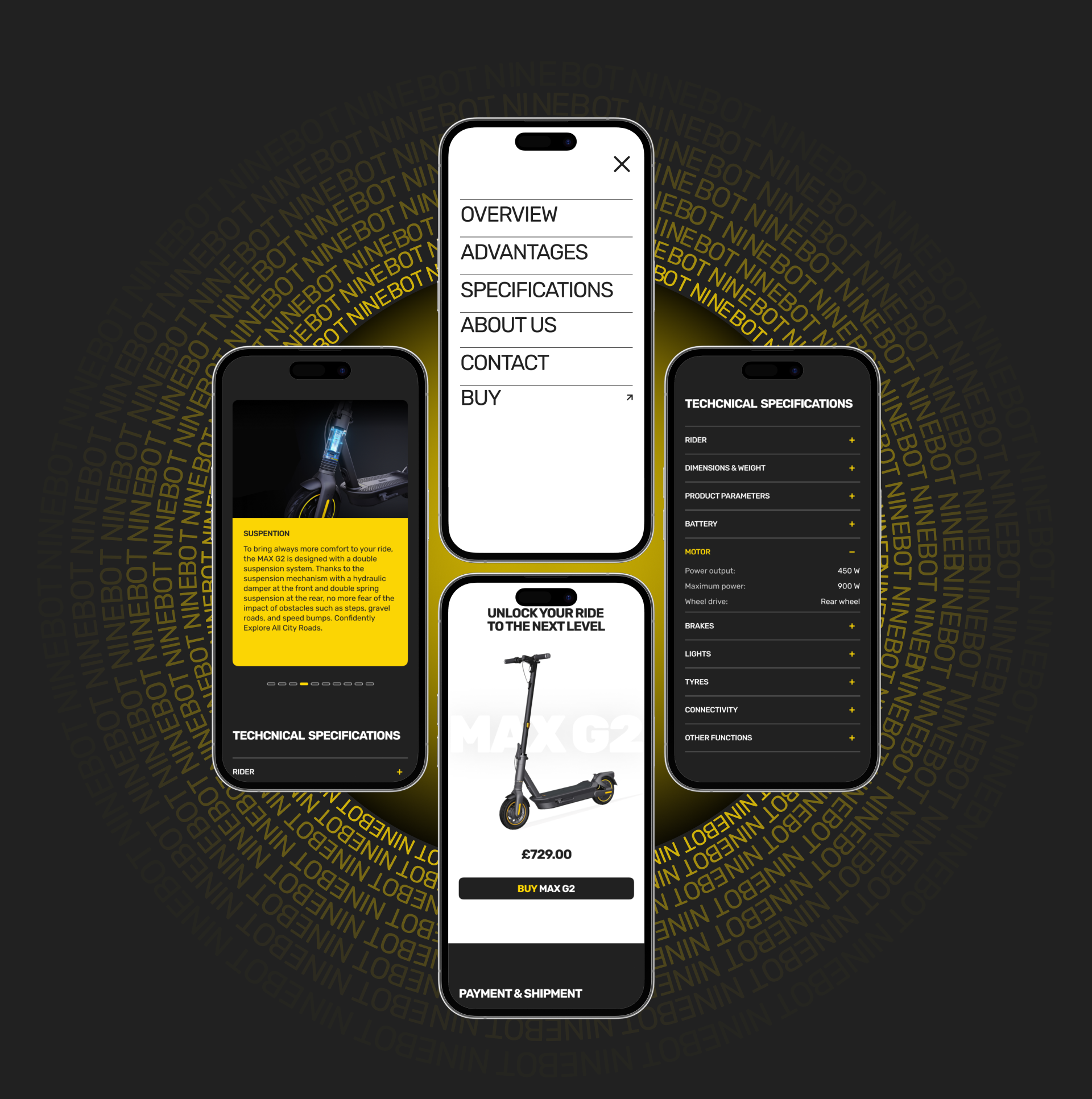 Ninebot e-scooter retail | Landing page — Изображение №5 — Интерфейсы, Анимация на Dprofile