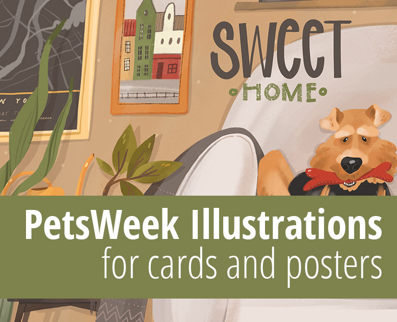 PetsWeek Illustrations — Иллюстрация, Графика на Dprofile