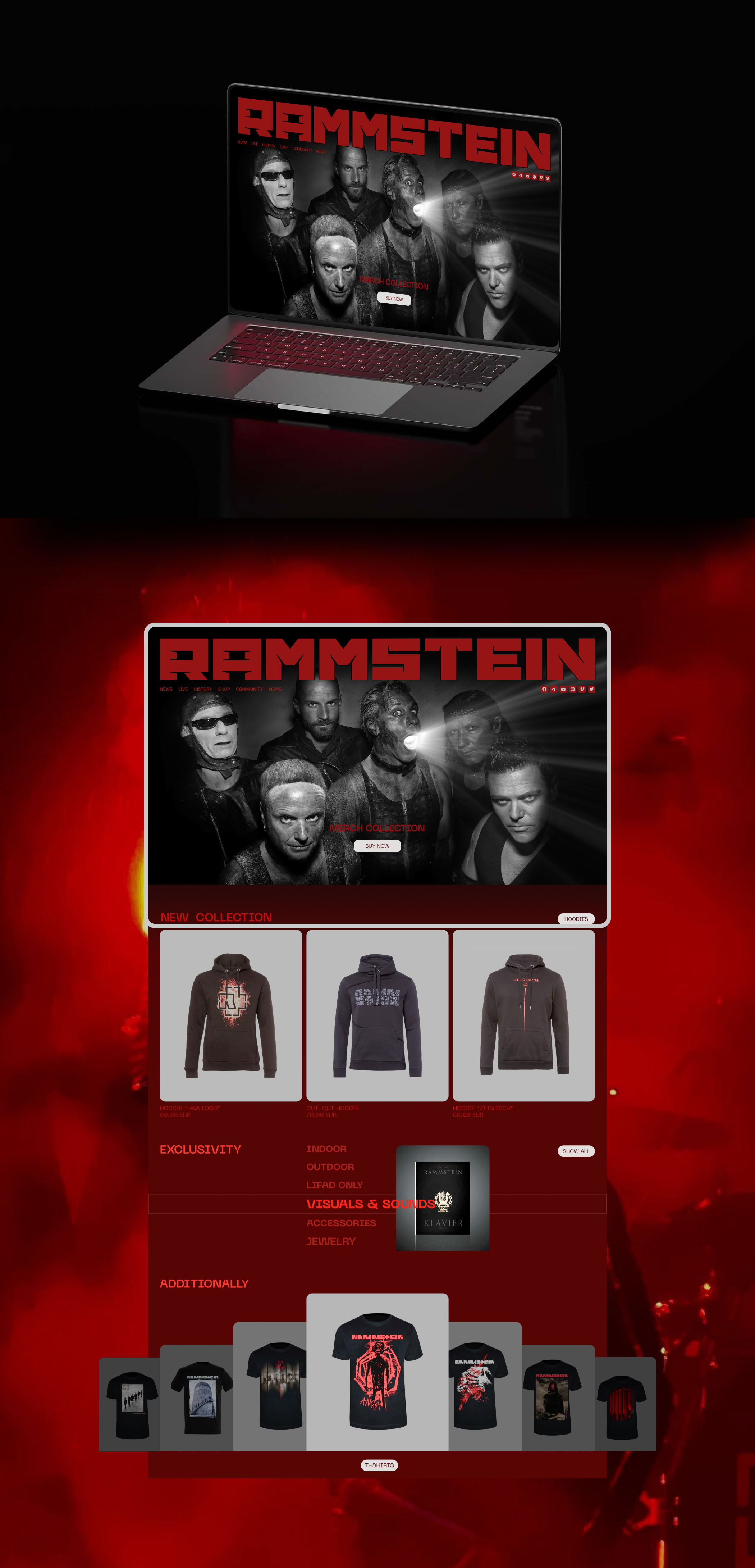 RAMMSTEIN corporate website — Изображение №8 — Интерфейсы, Брендинг на Dprofile