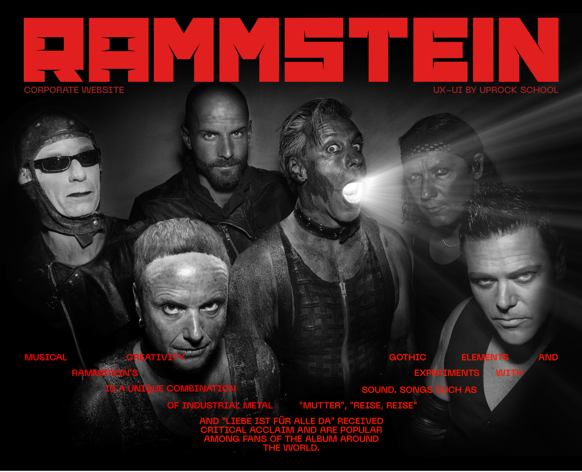 RAMMSTEIN corporate website — Интерфейсы, Брендинг на Dprofile