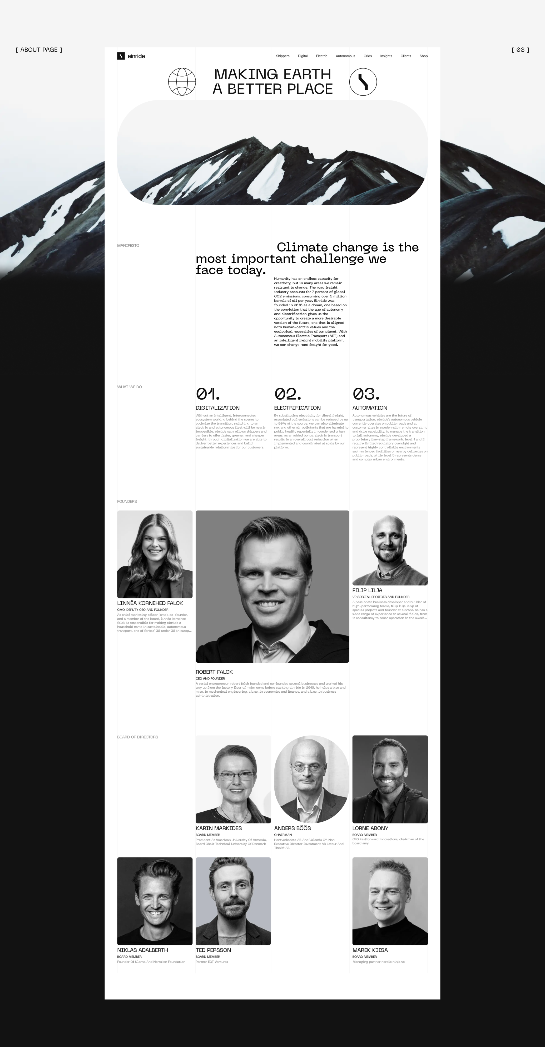 Einride | corporate — Изображение №8 — Интерфейсы на Dprofile