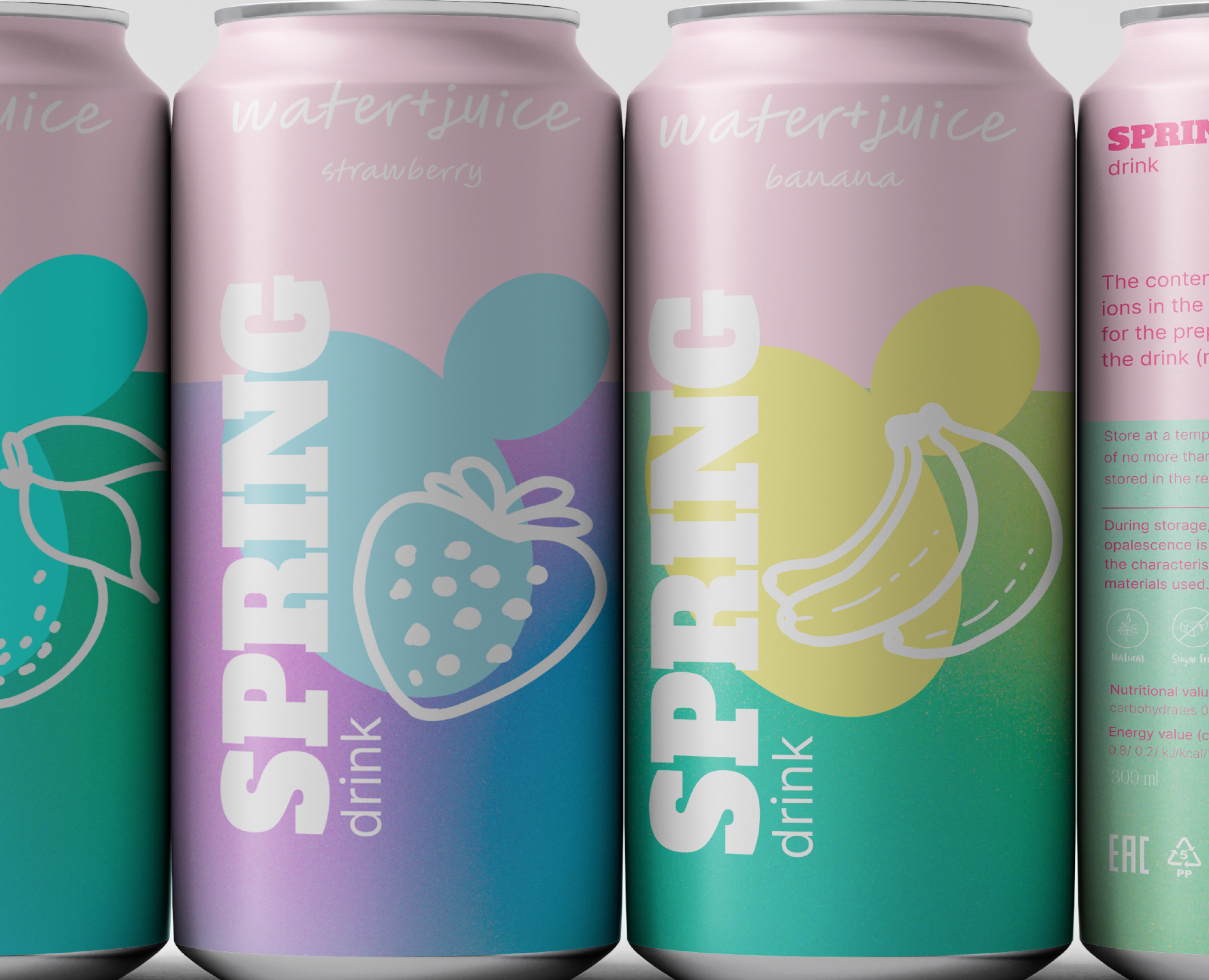 Spring Drink | Дизайн газировки — Брендинг на Dprofile