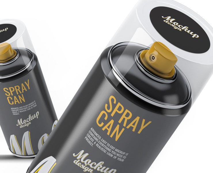 Spray Can Mockup — Иллюстрация, 3D на Dprofile