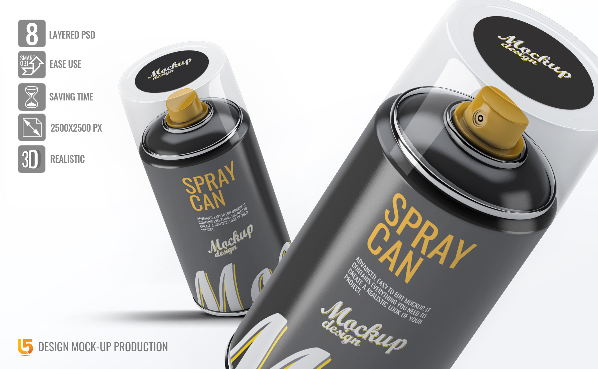 Spray Can Mockup — Изображение №1 — Иллюстрация, 3D на Dprofile