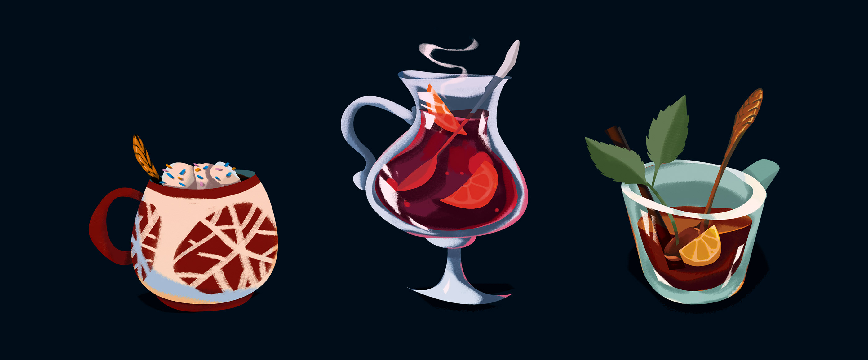 Winter drinks (icons) — Изображение №1 — Иллюстрация на Dprofile