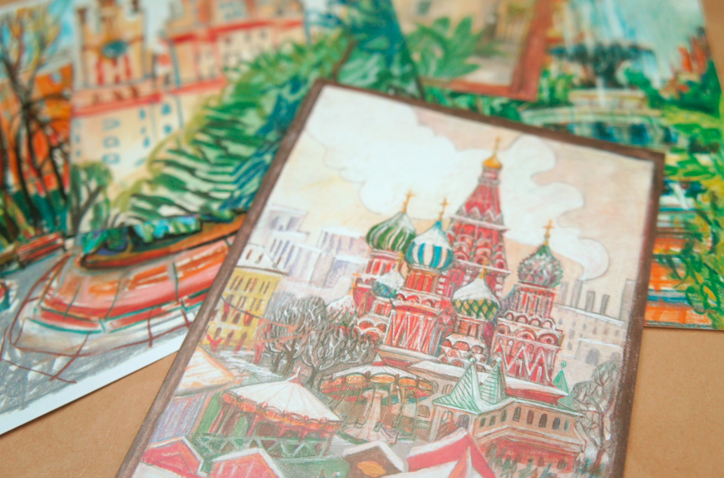 Серия открыток «Московский пленэр» — Изображение №2 — Иллюстрация, Графика на Dprofile