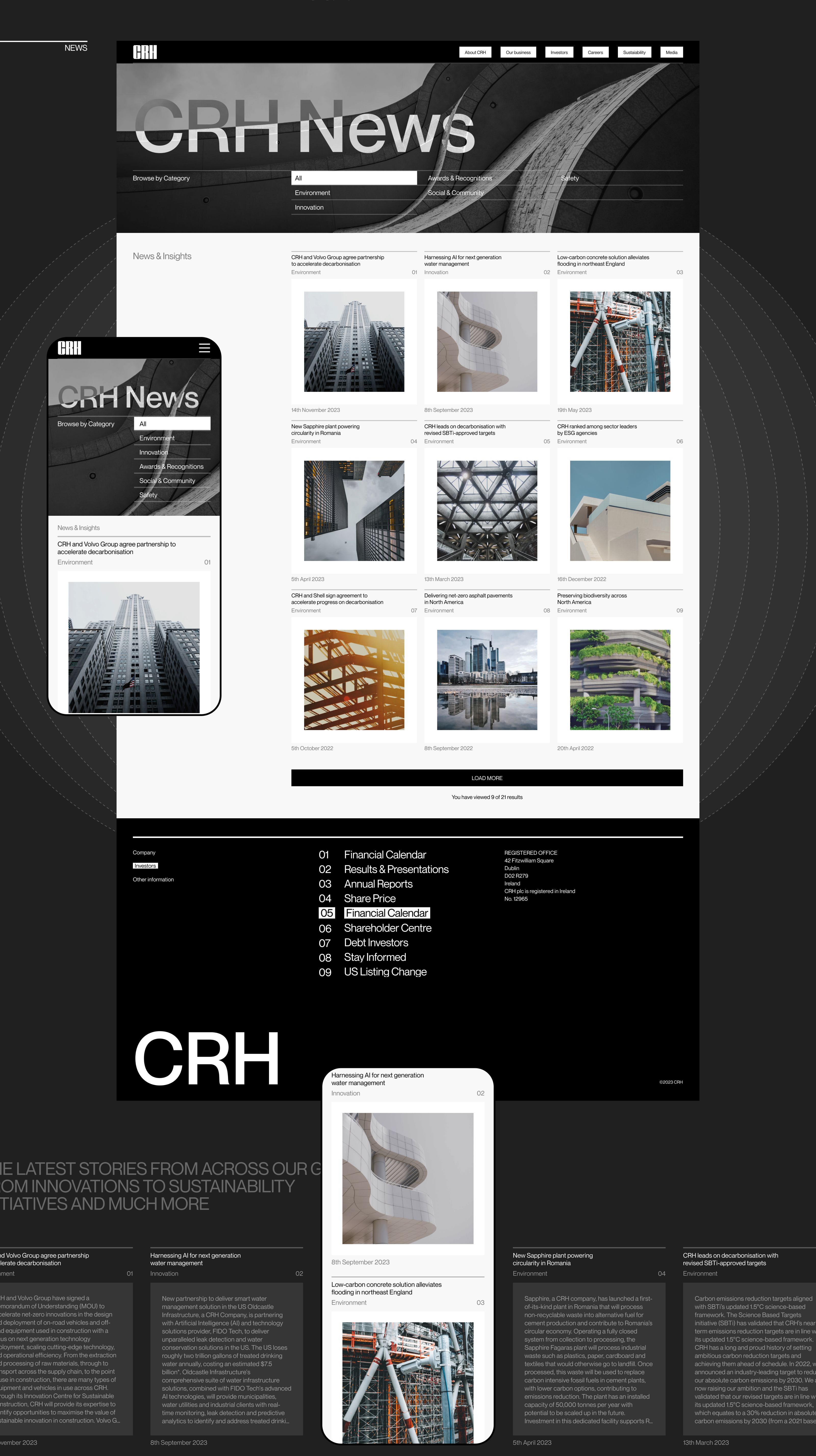 CRH Company | Corporate site | Redesign — Изображение №12 — Интерфейсы на Dprofile
