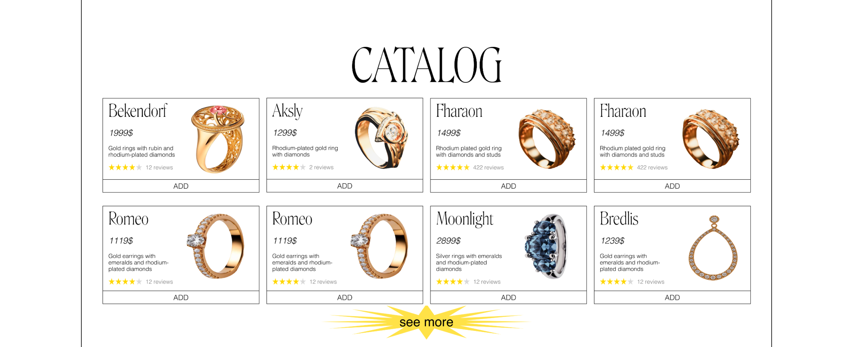 Serapthem Jewerly shop | UI/UX, branding, 3D, graphic — Изображение №5 — Брендинг, 3D на Dprofile
